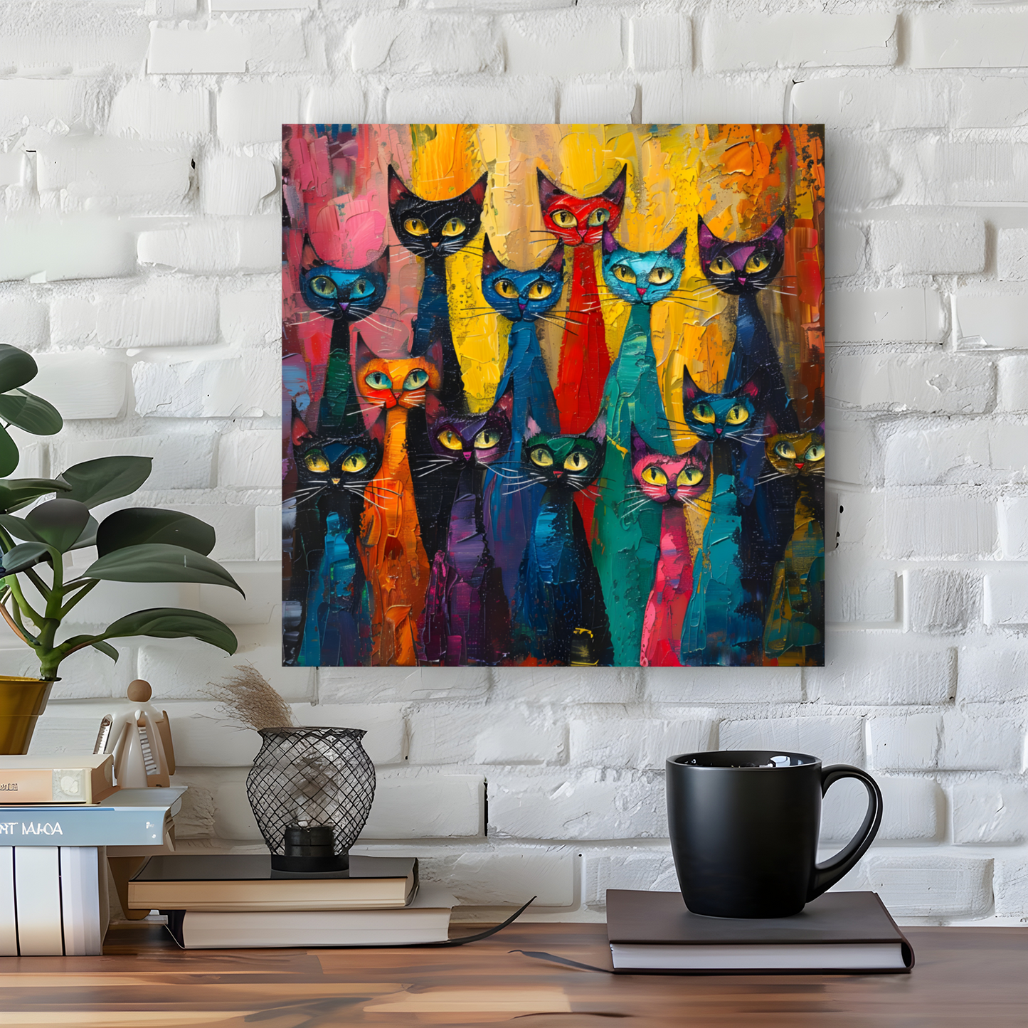 Council of Whiskers Deluxe Box Square Canvas Prints