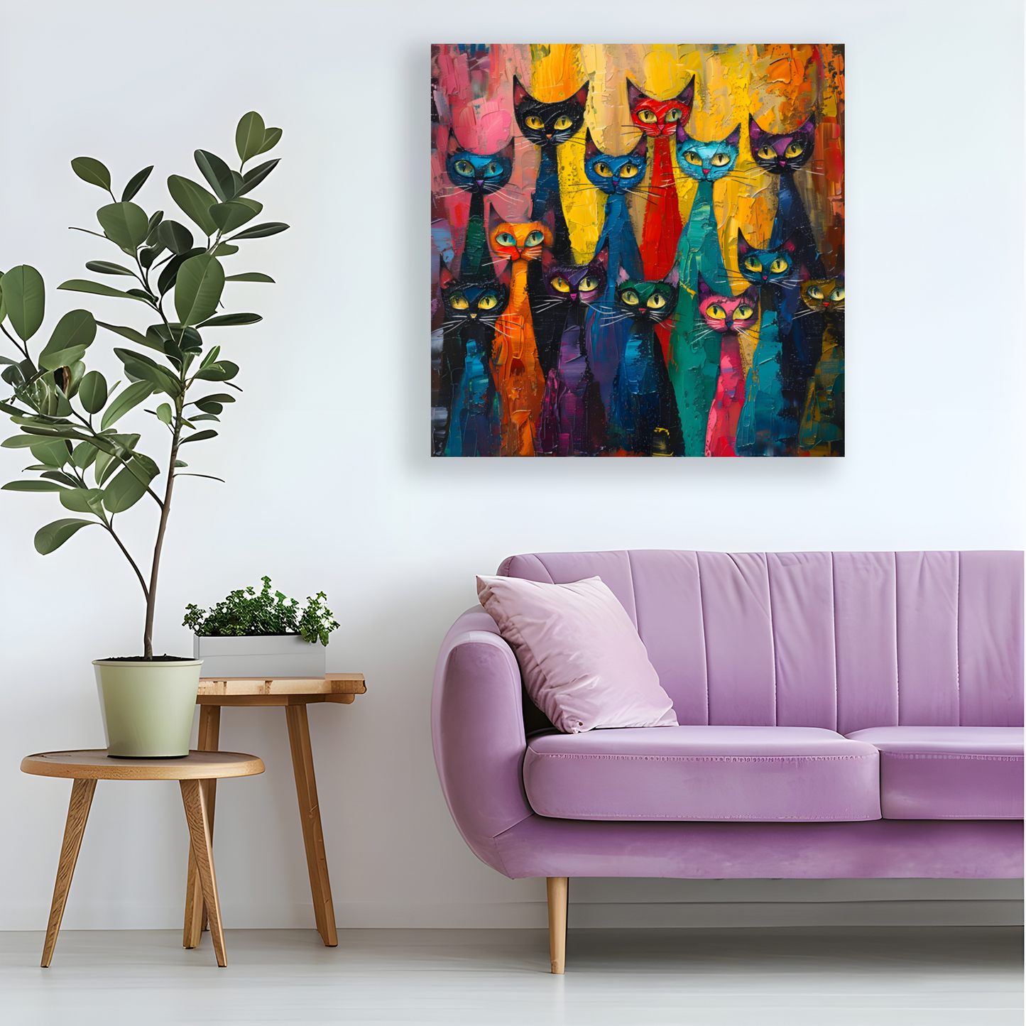 Council of Whiskers Deluxe Box Square Canvas Prints
