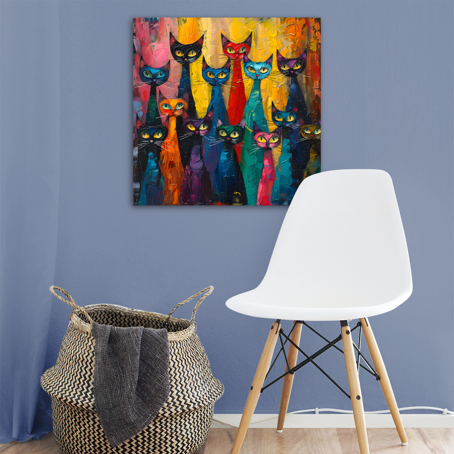 Council of Whiskers Deluxe Box Square Canvas Prints