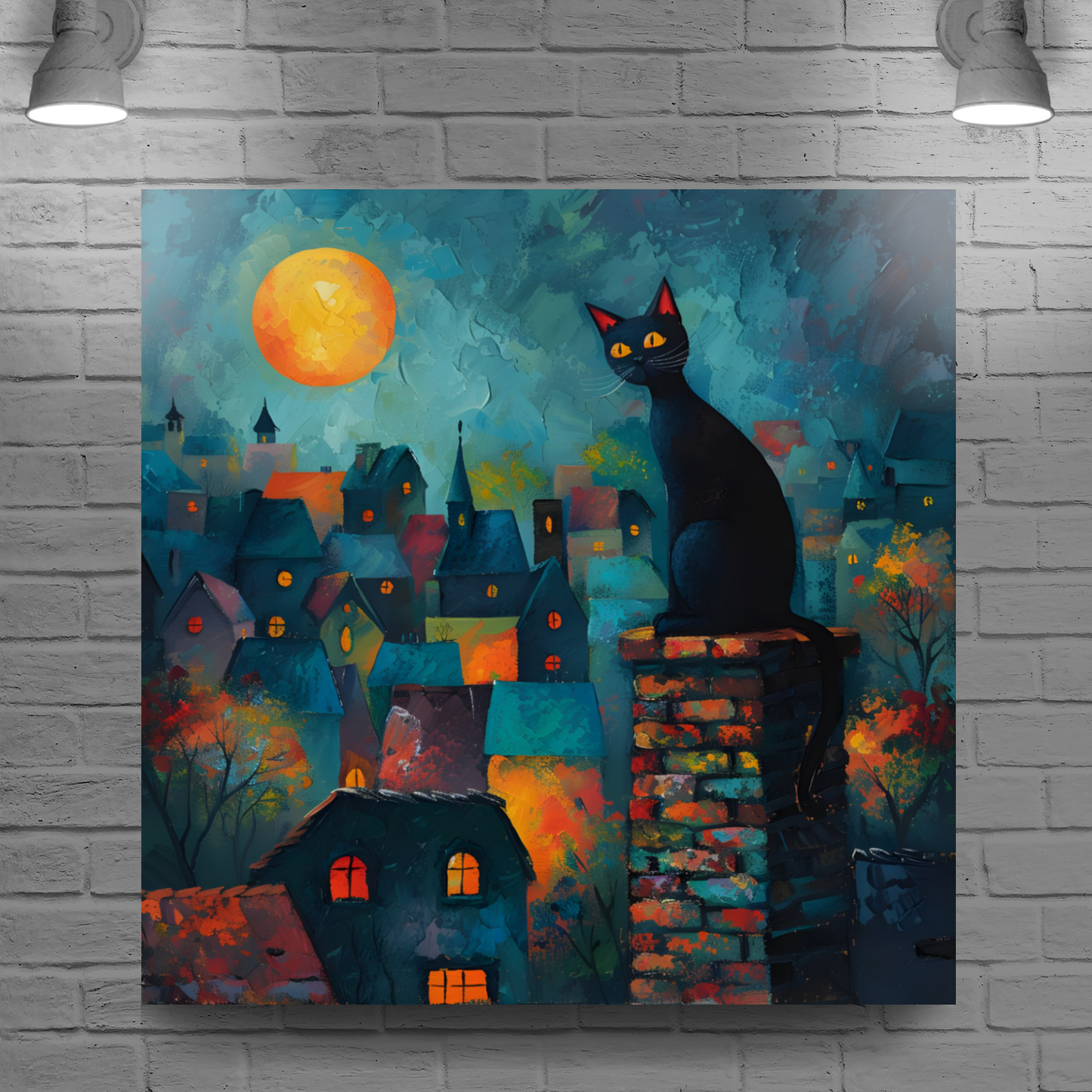 Twilight Over Rooftops Deluxe Box Square Canvas Prints