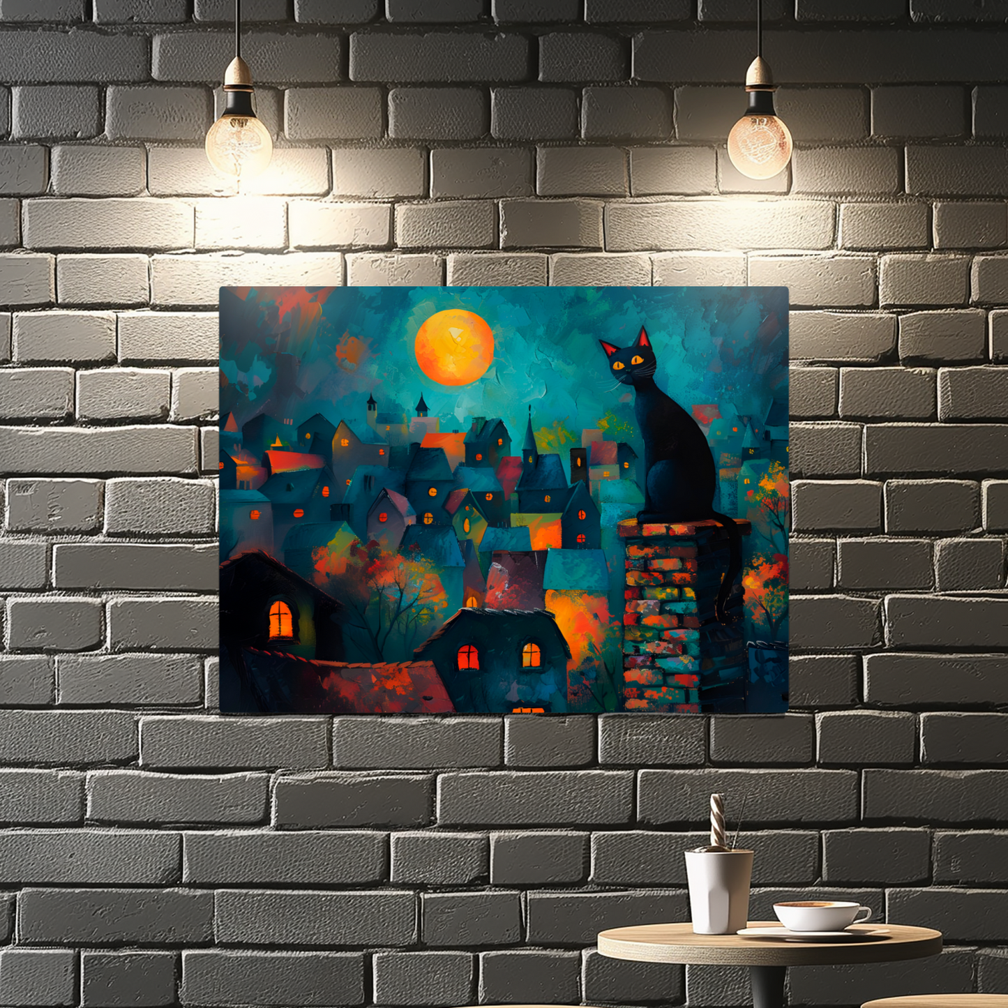 Twilight Over Rooftops Premium Landscape Aluminum Prints