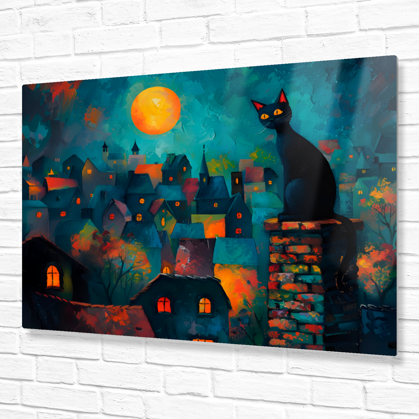 Twilight Over Rooftops Premium Landscape Aluminum Prints