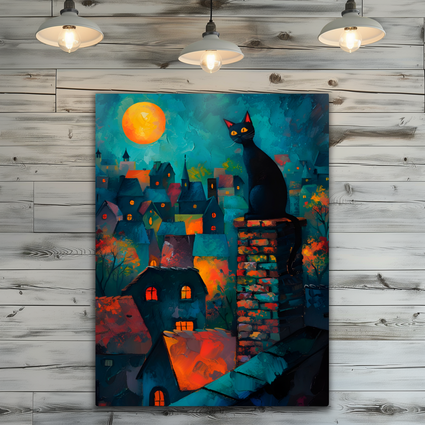 Twilight Over Rooftops Premium Portrait Aluminum Prints