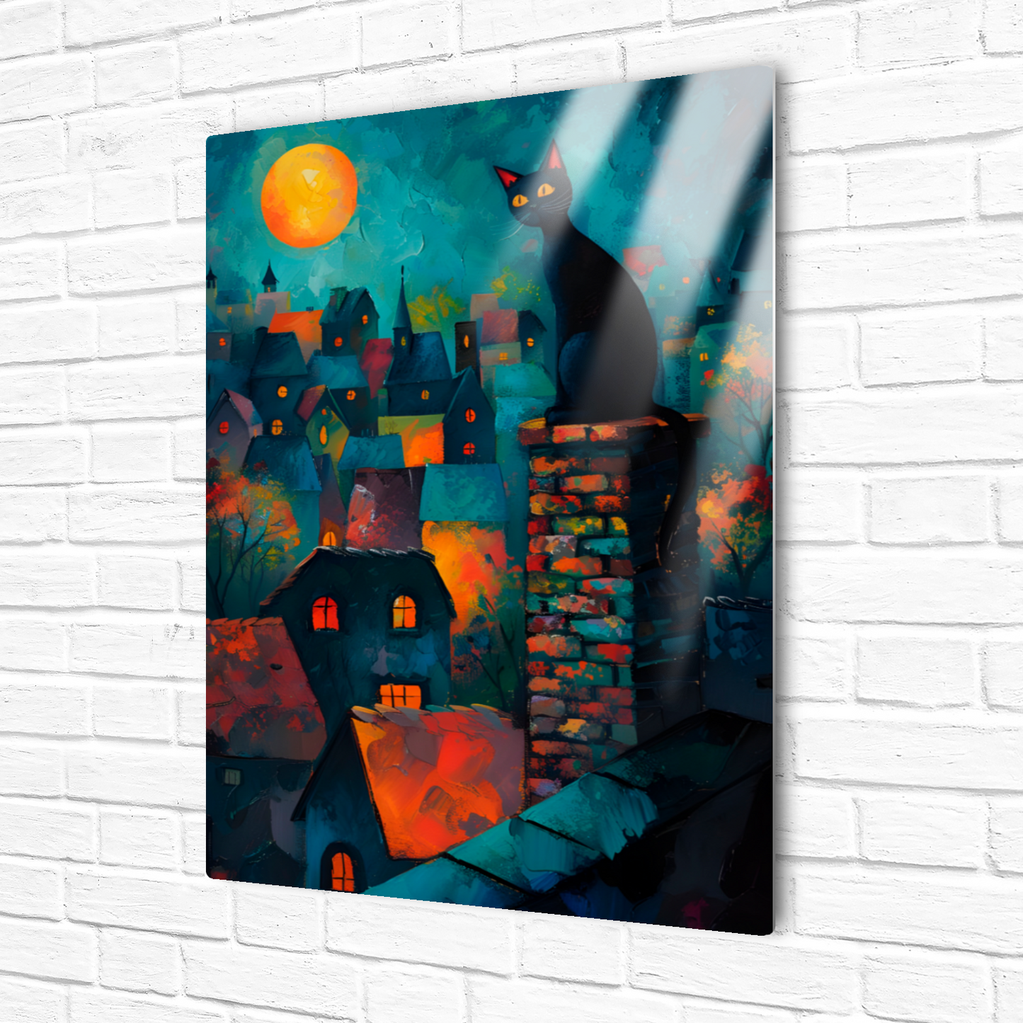 Twilight Over Rooftops Premium Portrait Aluminum Prints