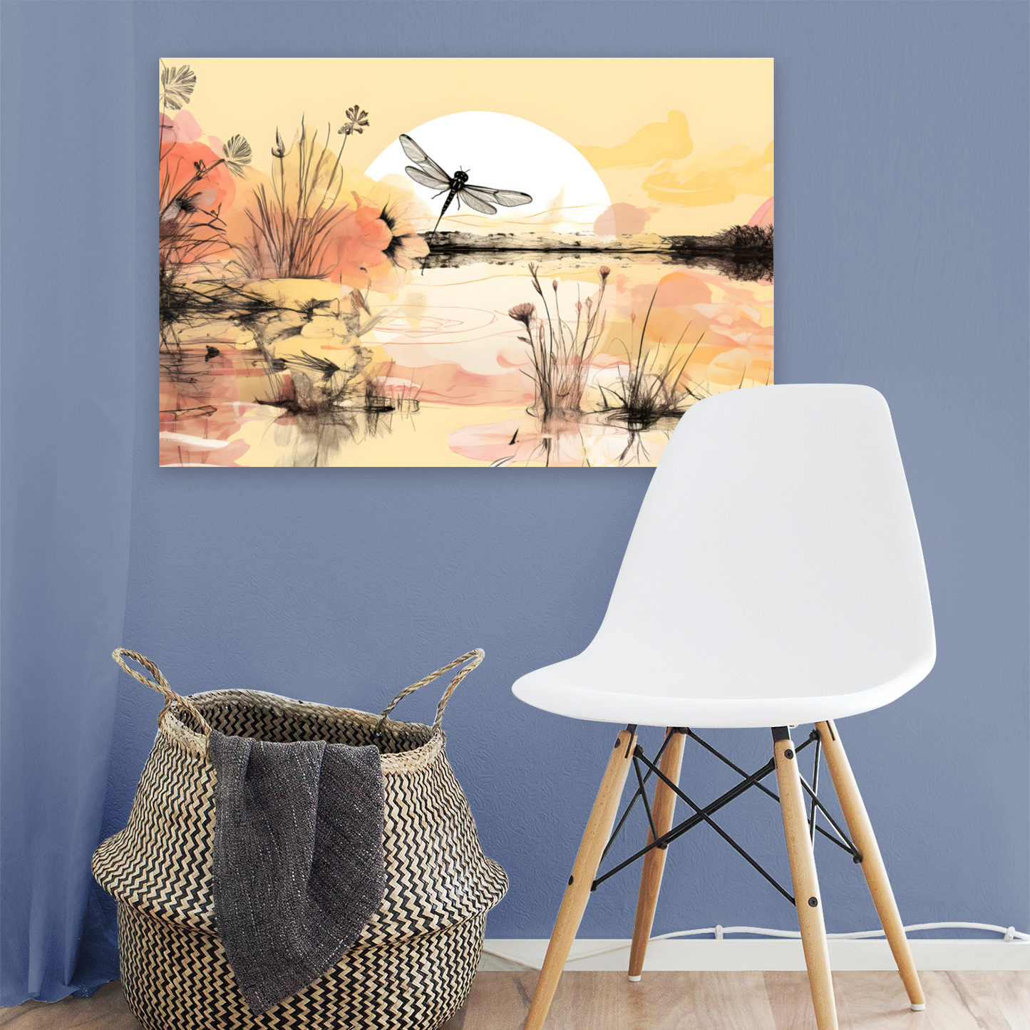 Dragonfly Reflections Deluxe Box Landscape Canvas Prints