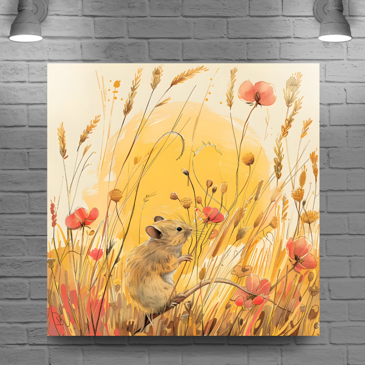 Meadow Mouse Deluxe Box Square Canvas Prints