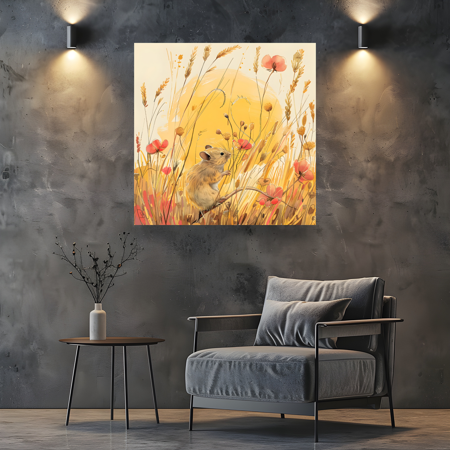 Meadow Mouse Deluxe Box Square Canvas Prints