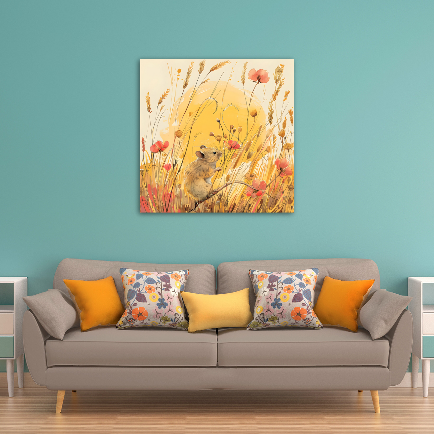 Meadow Mouse Deluxe Box Square Canvas Prints