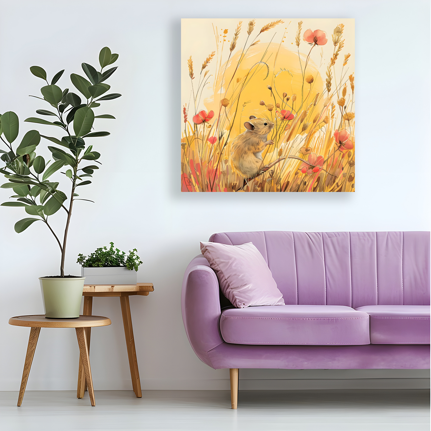 Meadow Mouse Deluxe Box Square Canvas Prints