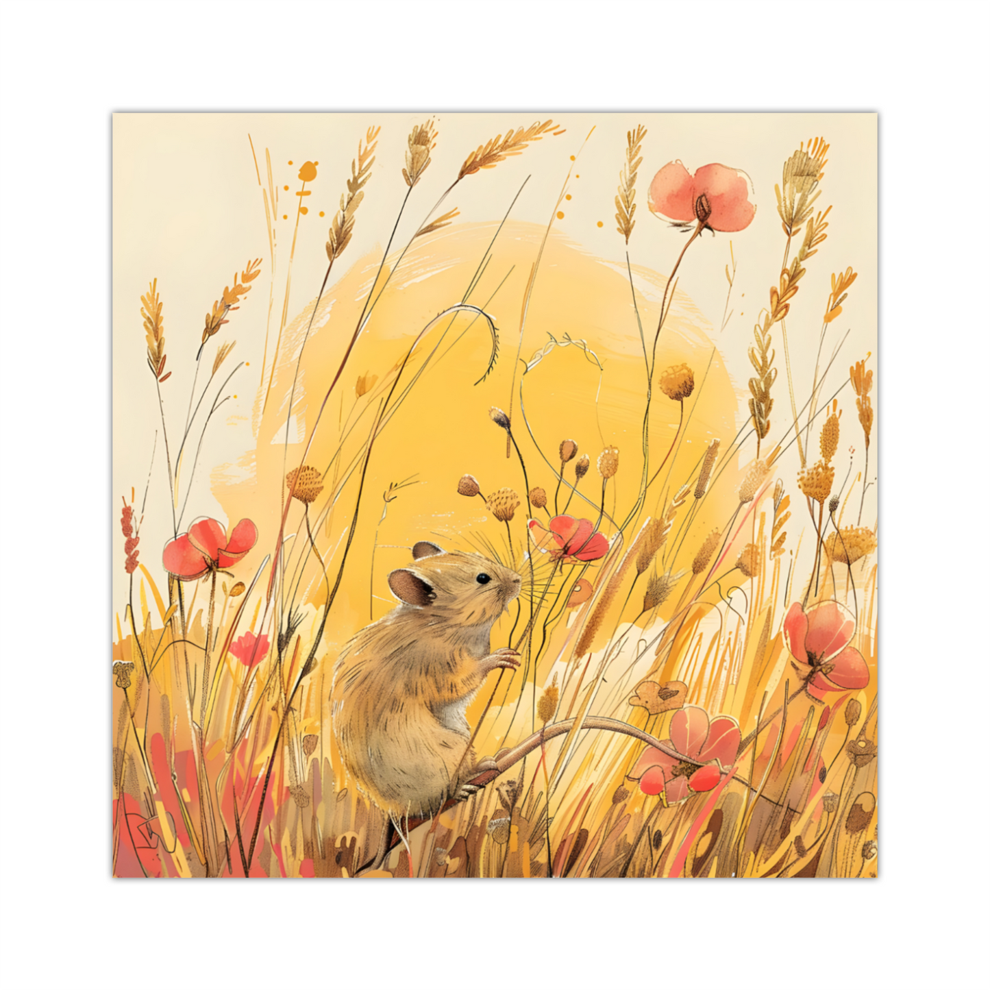 Meadow Mouse Deluxe Box Square Canvas Prints