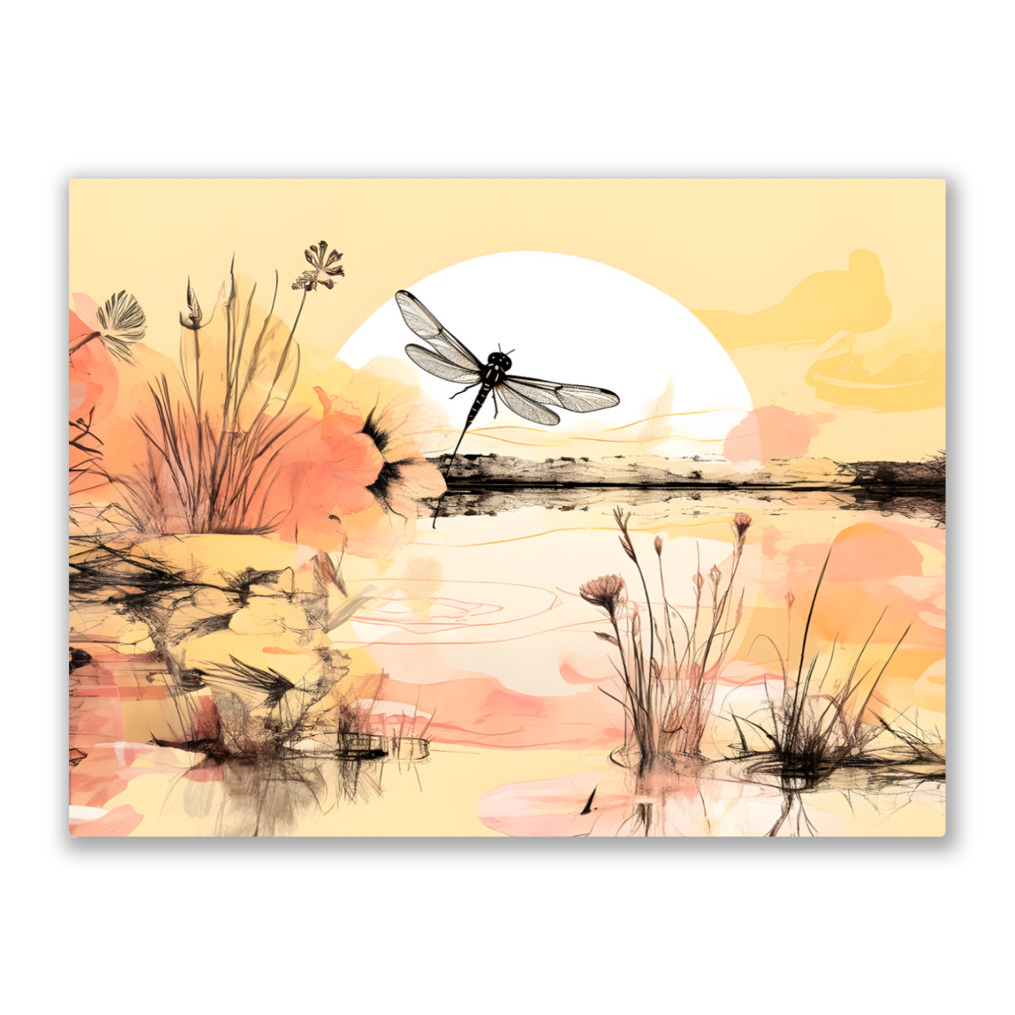 Dragonfly Reflections Premium Landscape Aluminum Prints