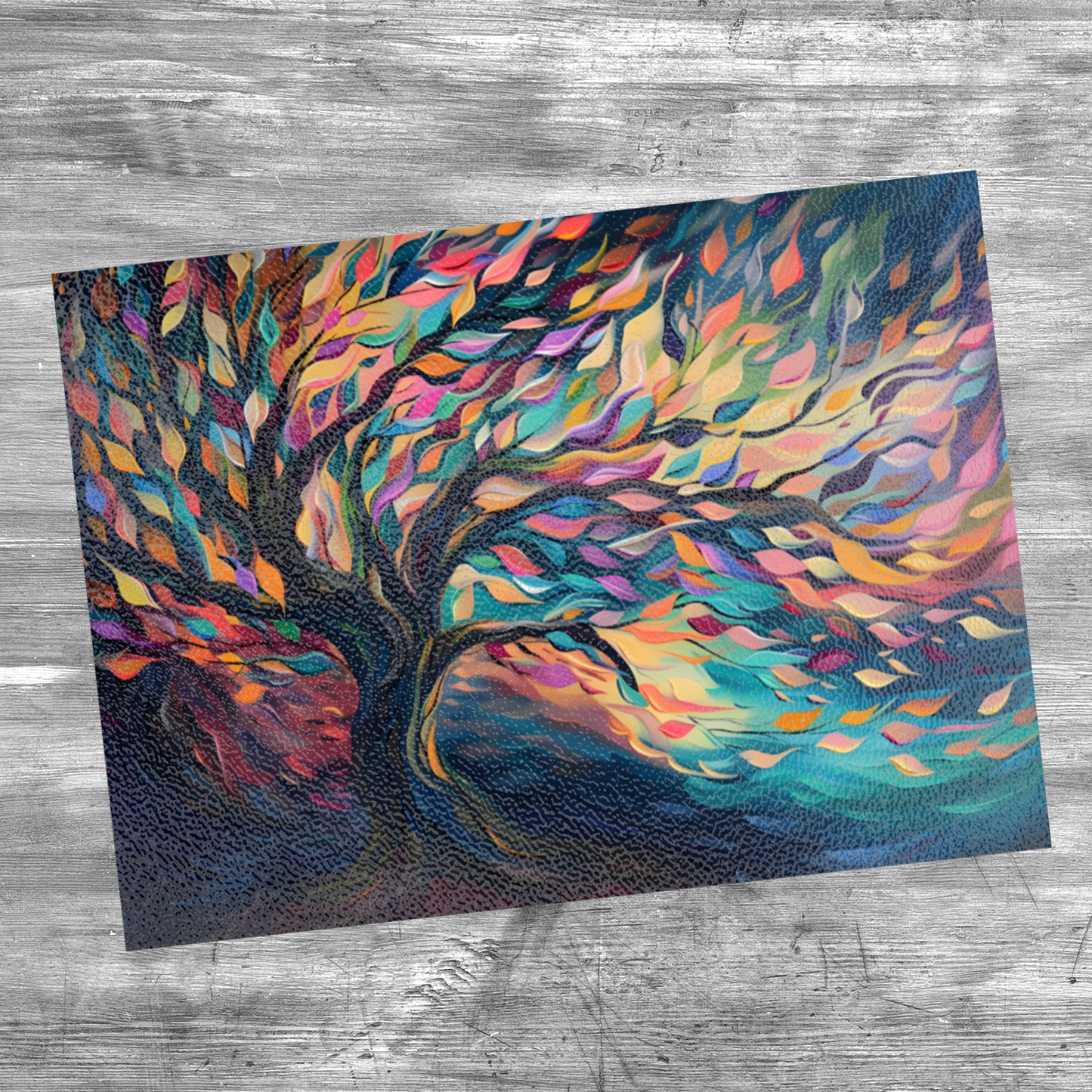 Tree of Life Vibrant Serenity Textured Glass Chopping Boards