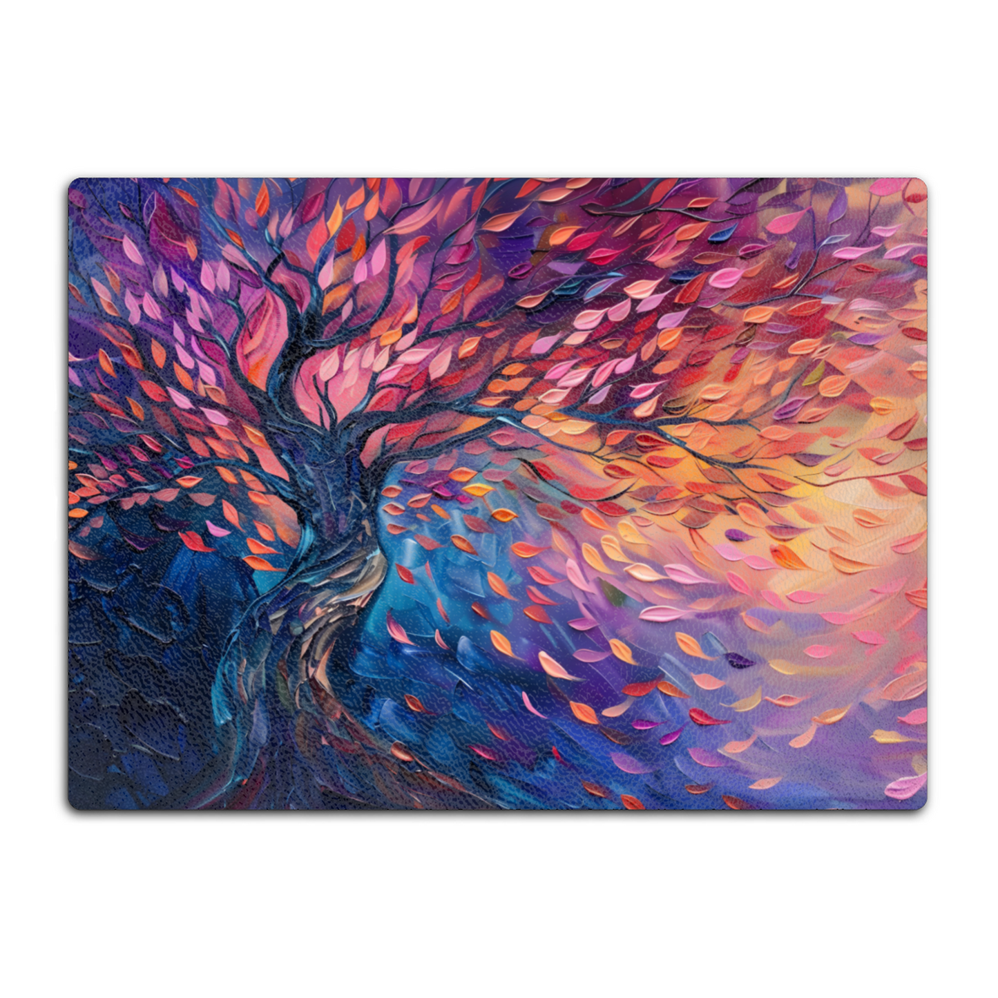 Tree of Life Autumn Glow Textured Glass Chopping Boards