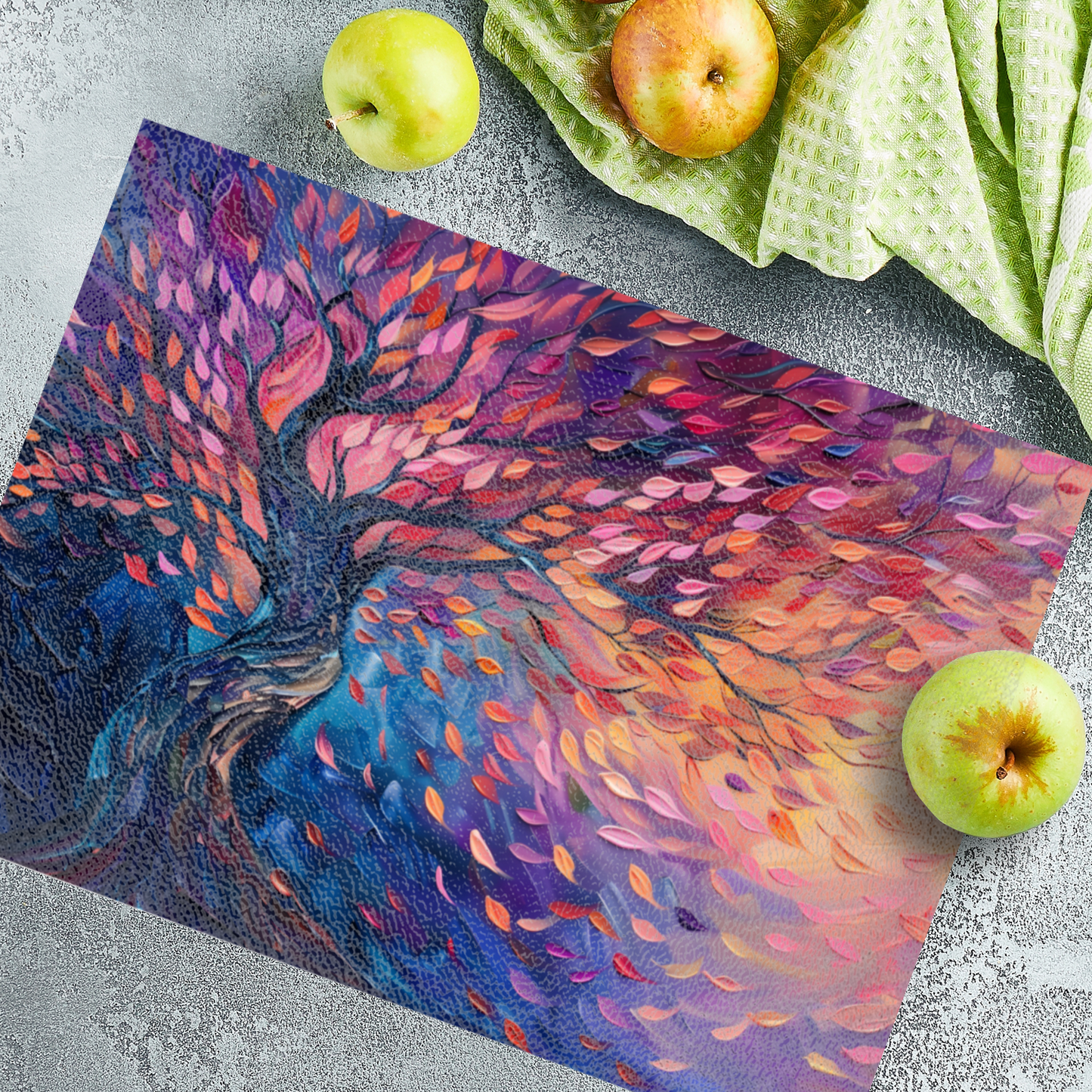 Tree of Life Autumn Glow Textured Glass Chopping Boards