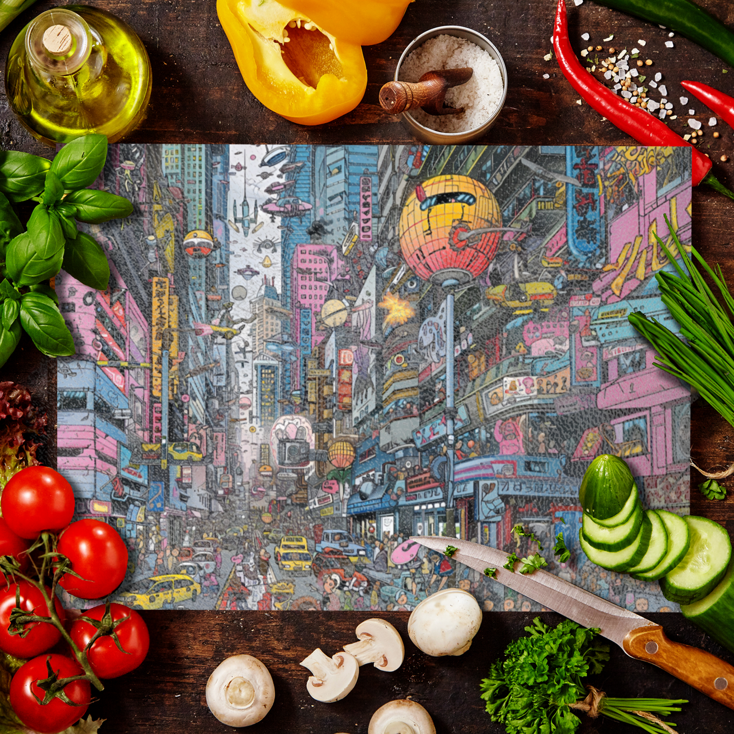 Urban Chaos Textured Glass Chopping Boards