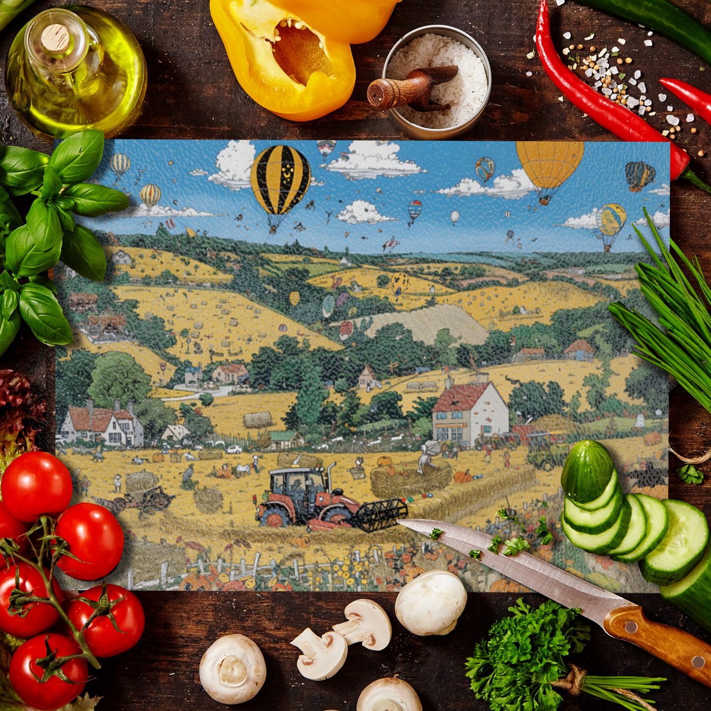 Golden Harvest Textured Glass Chopping Boards