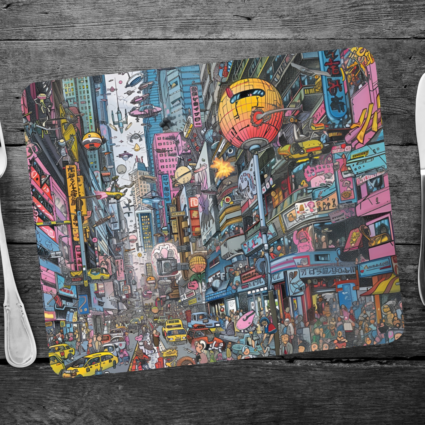 Urban Chaos Wooden Placemat