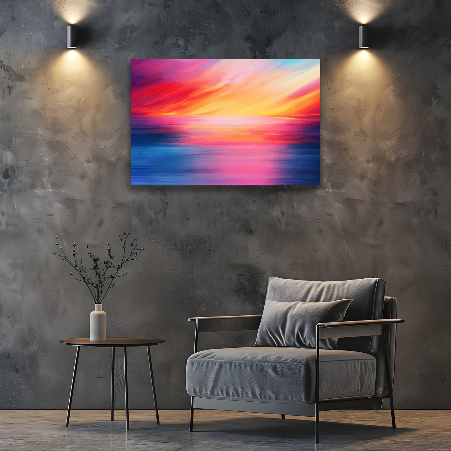 Vibrant Ocean Sunset Deluxe Box Canvas Prints Landscape
