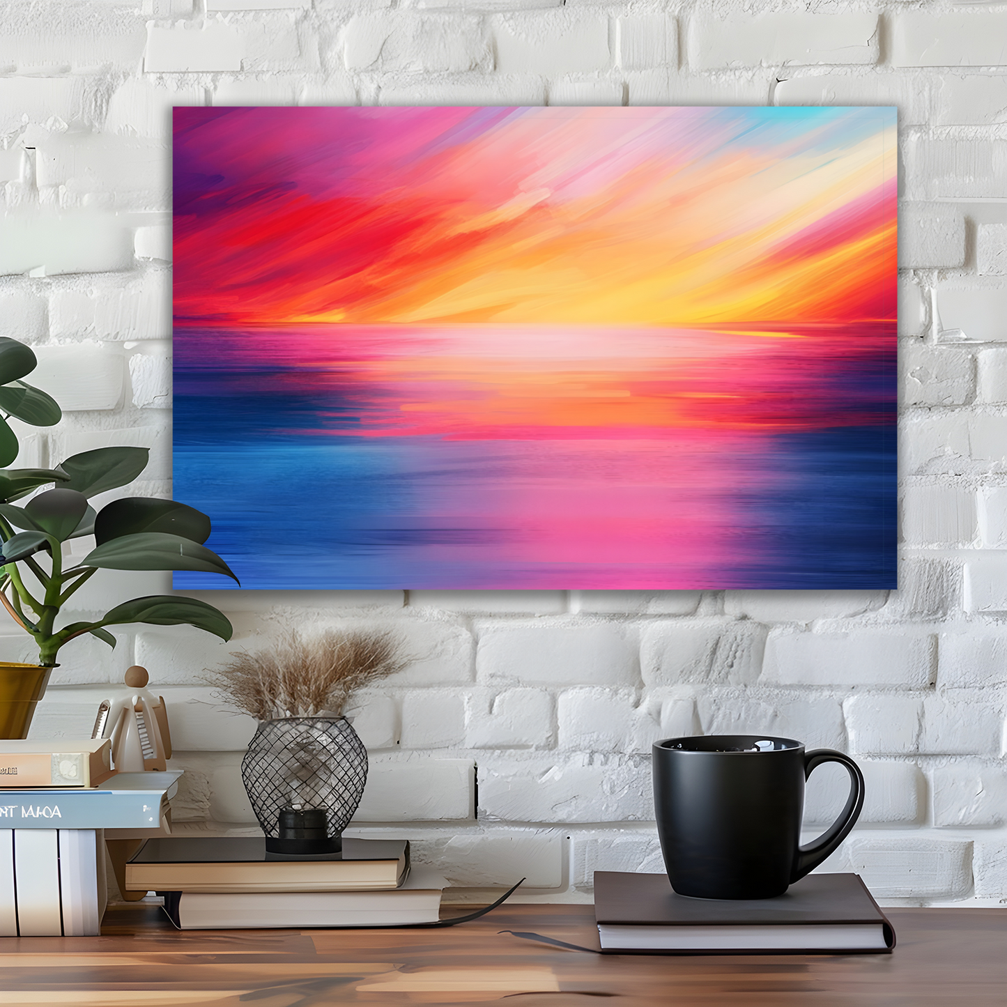 Vibrant Ocean Sunset Deluxe Box Canvas Prints Landscape