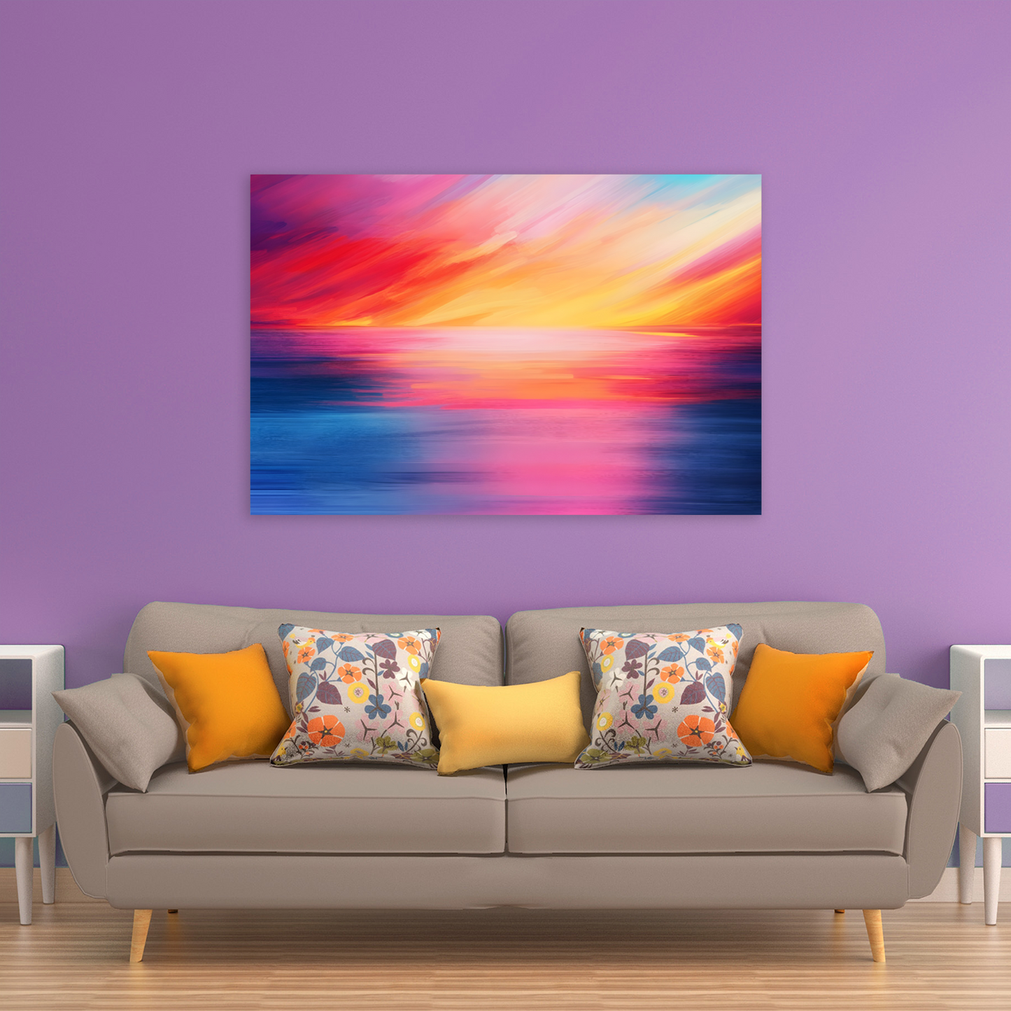 Vibrant Ocean Sunset Deluxe Box Canvas Prints Landscape