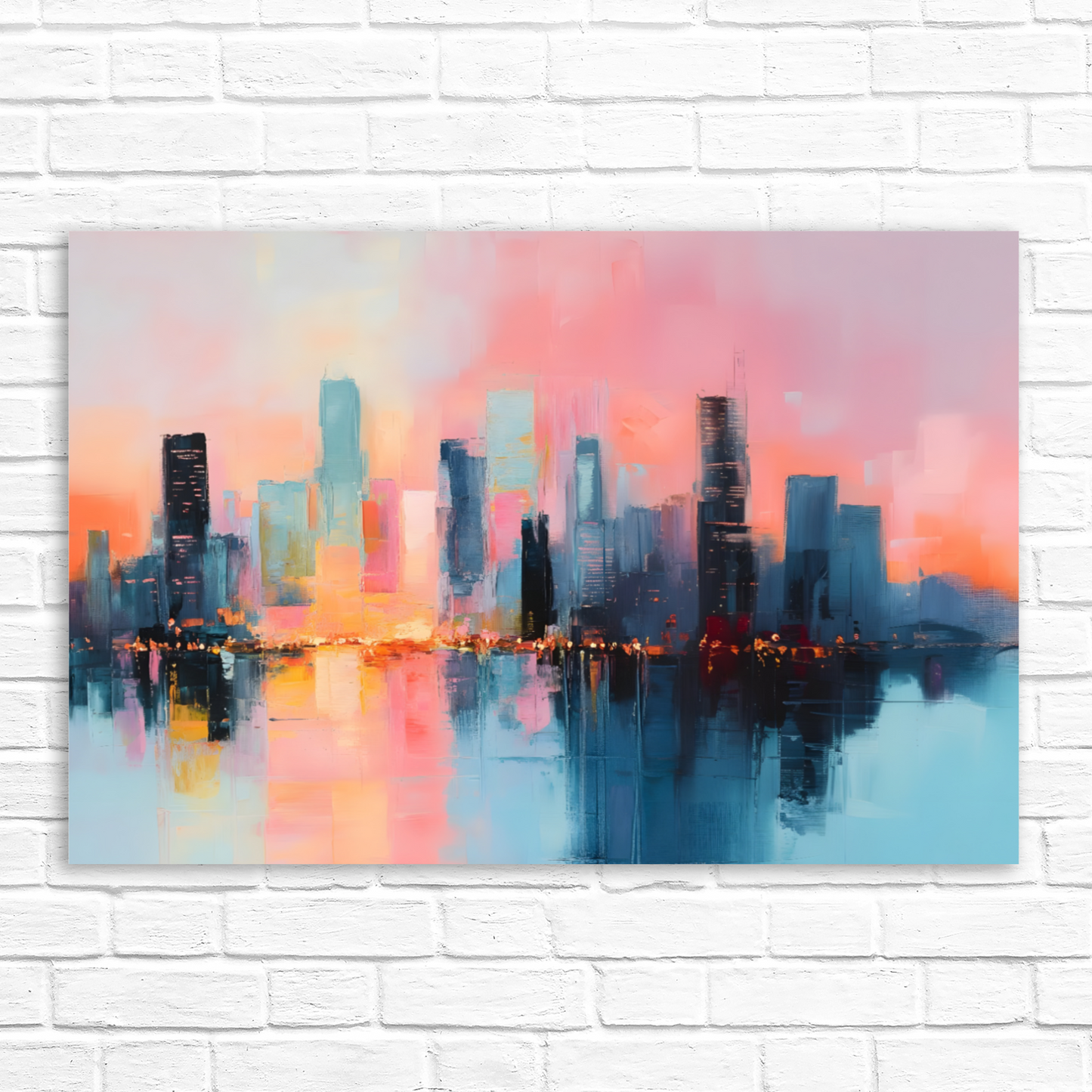 City Lights at Dusk Deluxe Box Canvas Prints Landscape