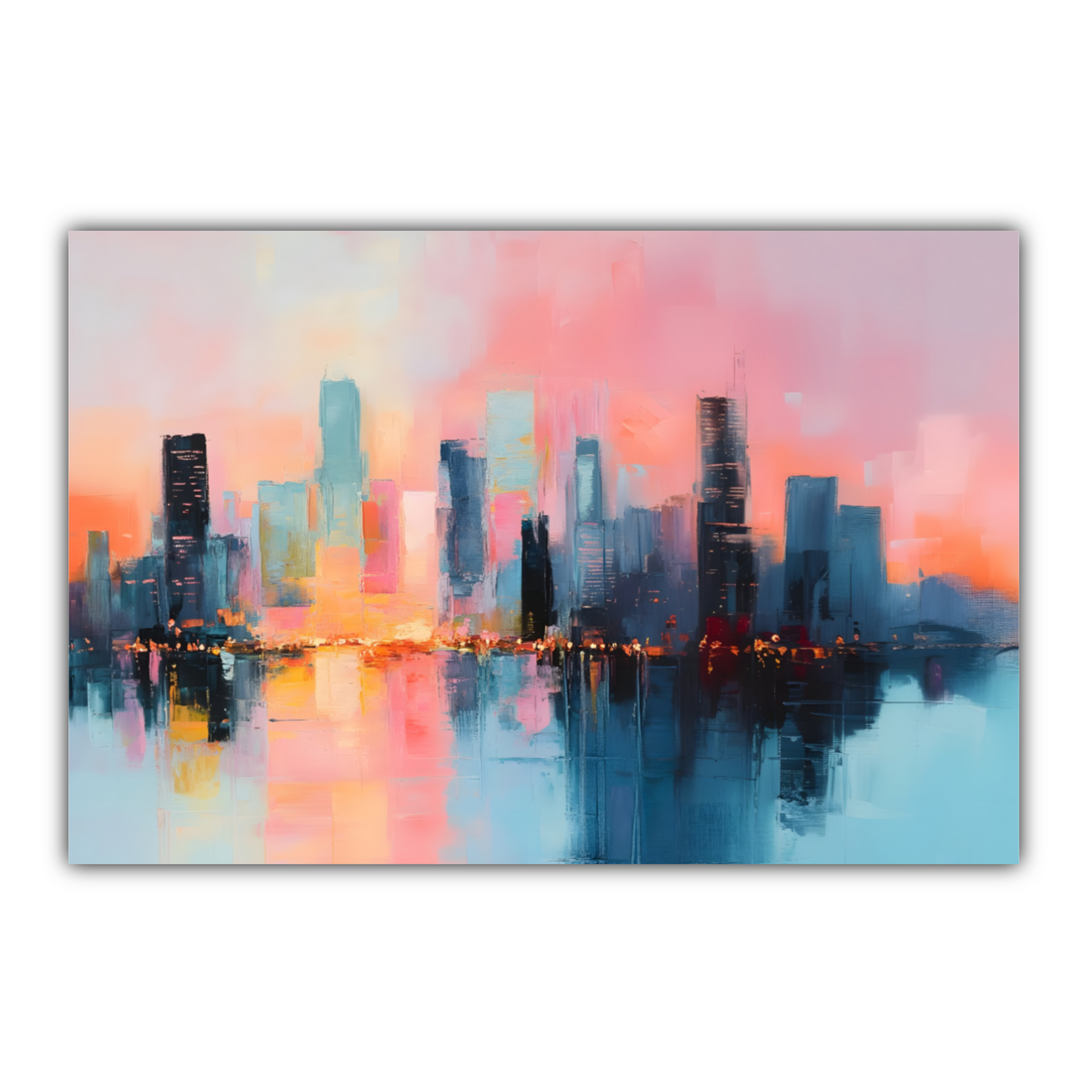 City Lights at Dusk Deluxe Box Canvas Prints Landscape