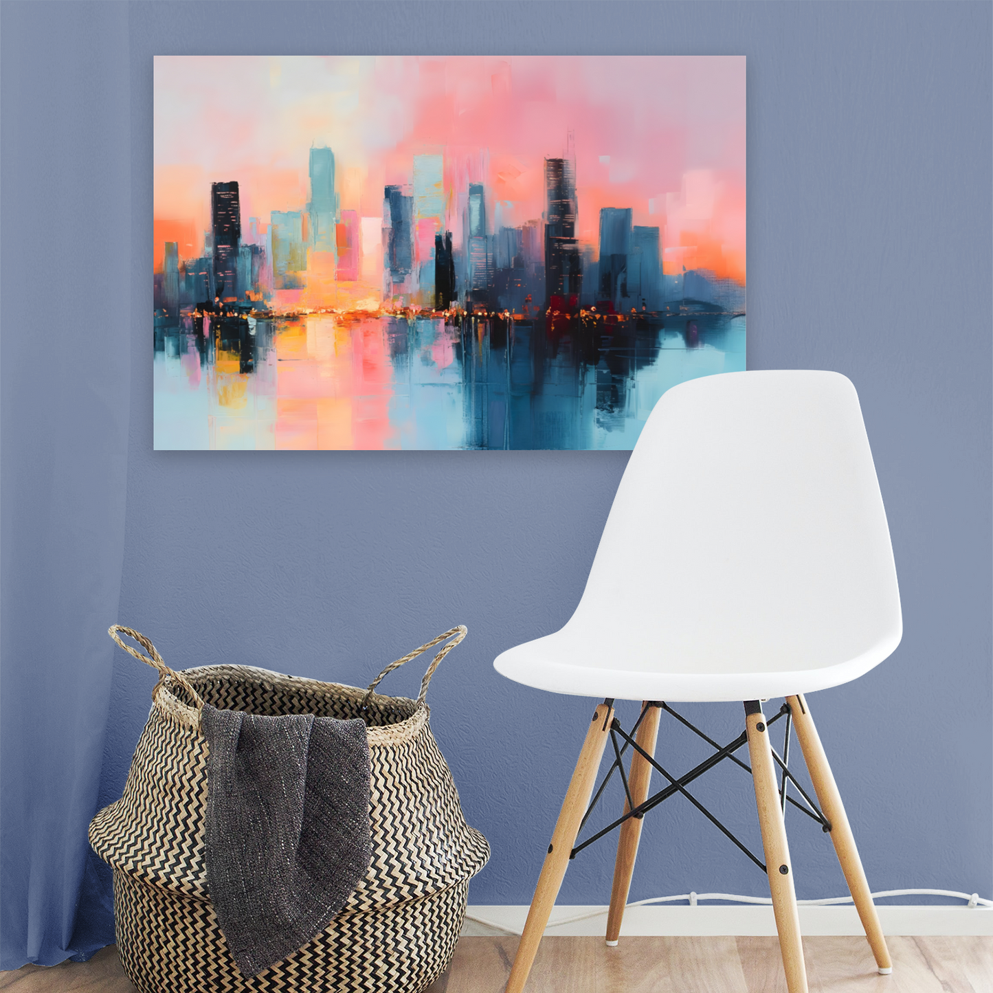 City Lights at Dusk Deluxe Box Canvas Prints Landscape