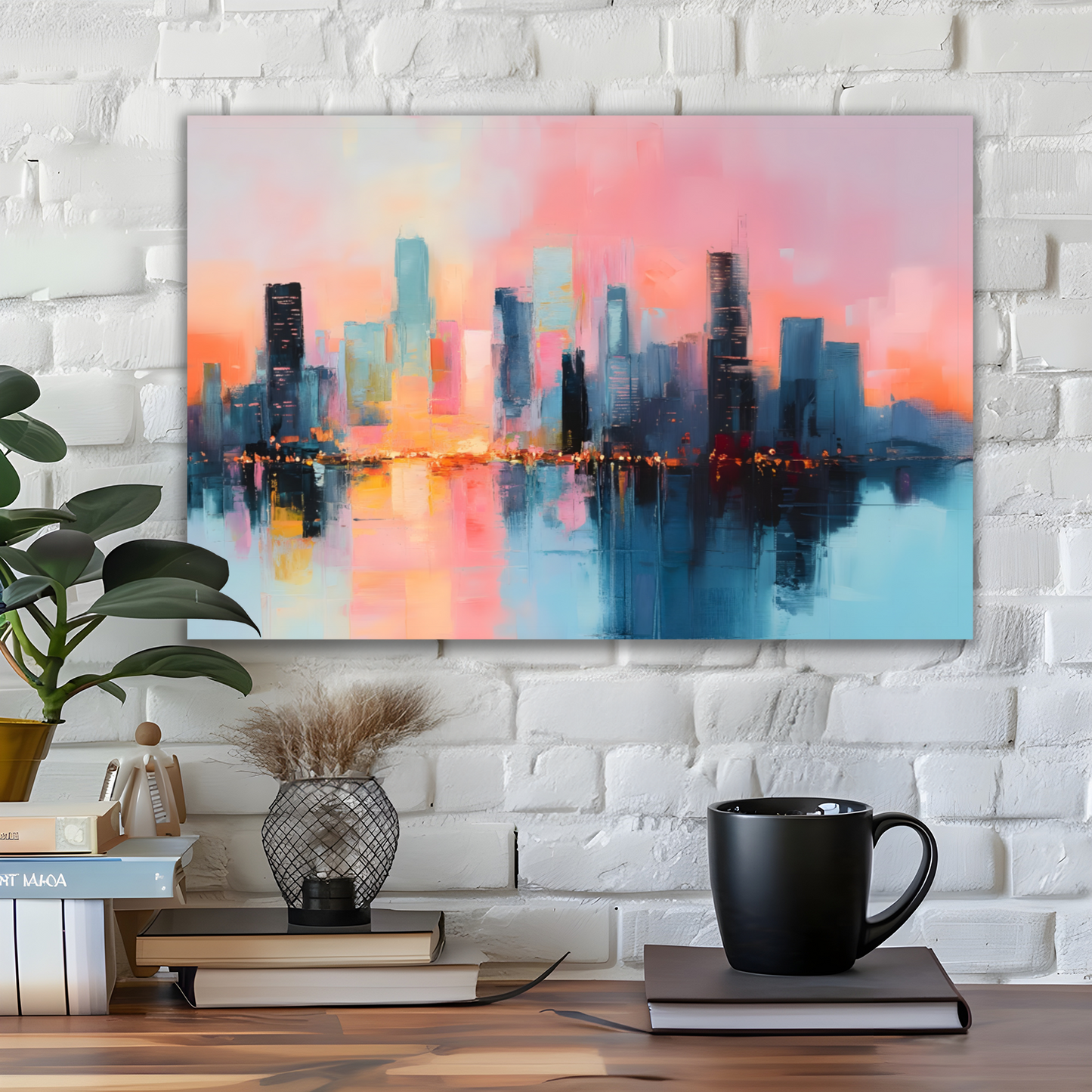 City Lights at Dusk Deluxe Box Canvas Prints Landscape