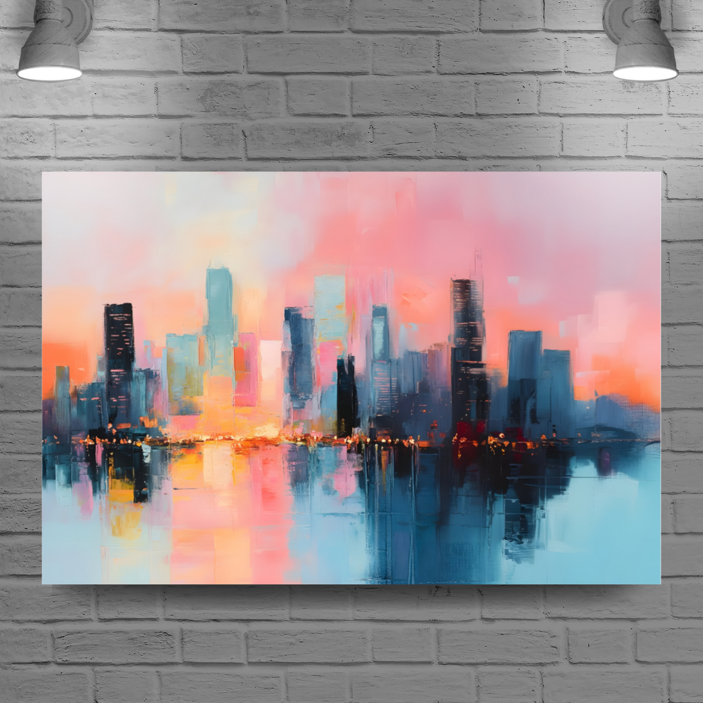 City Lights at Dusk Deluxe Box Canvas Prints Landscape