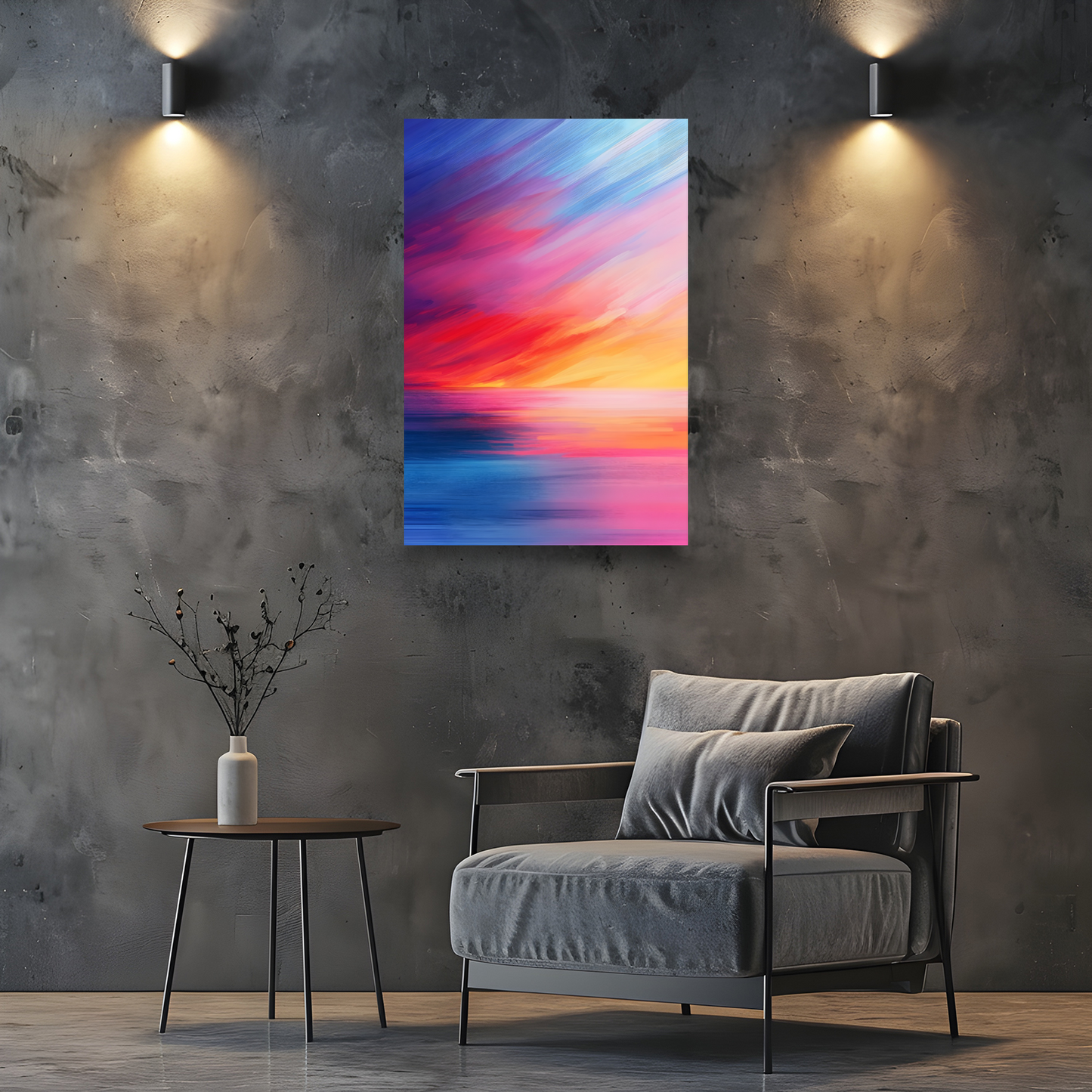 Vibrant Ocean Sunset Deluxe Box Canvas Prints Portrait