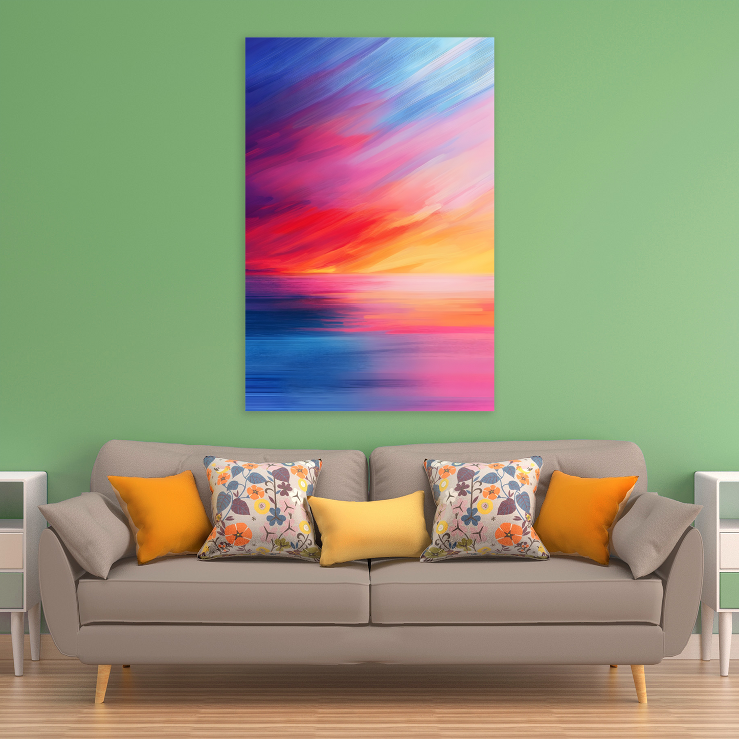 Vibrant Ocean Sunset Deluxe Box Canvas Prints Portrait