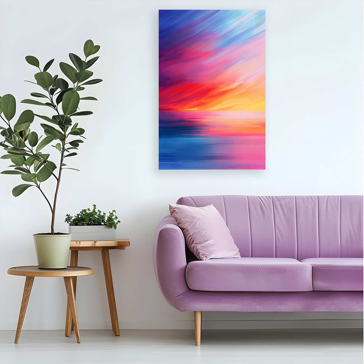 Vibrant Ocean Sunset Deluxe Box Canvas Prints Portrait