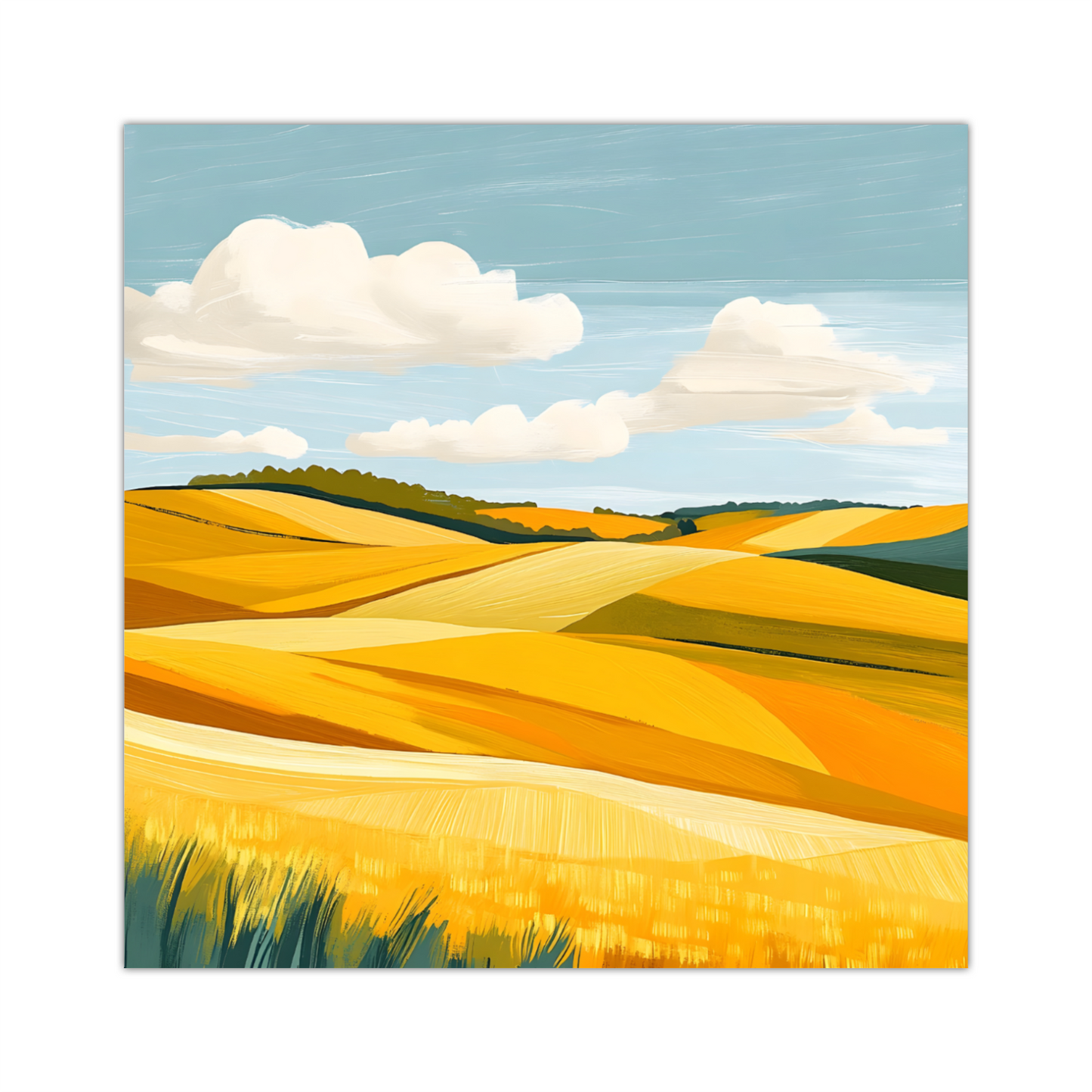 Golden Fields Horizon Deluxe Box Canvas Prints Square