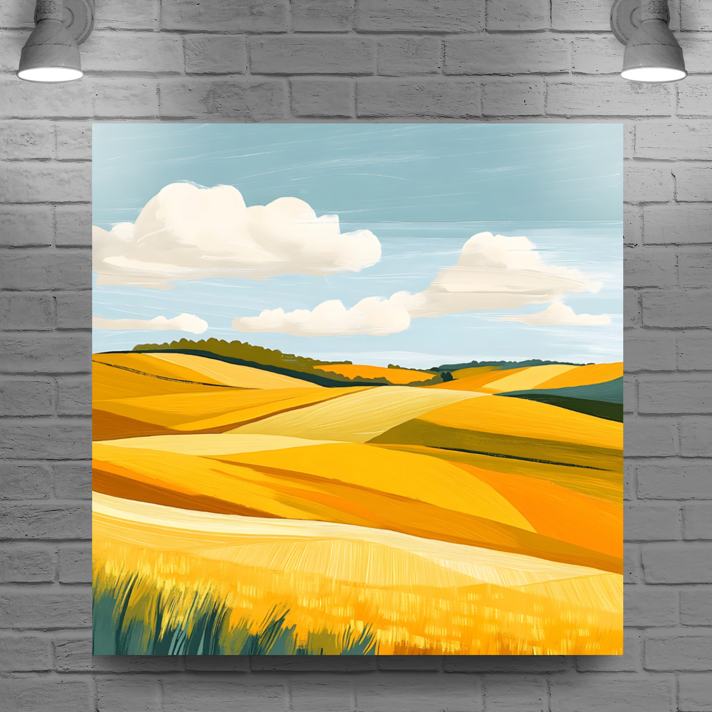 Golden Fields Horizon Deluxe Box Canvas Prints Square