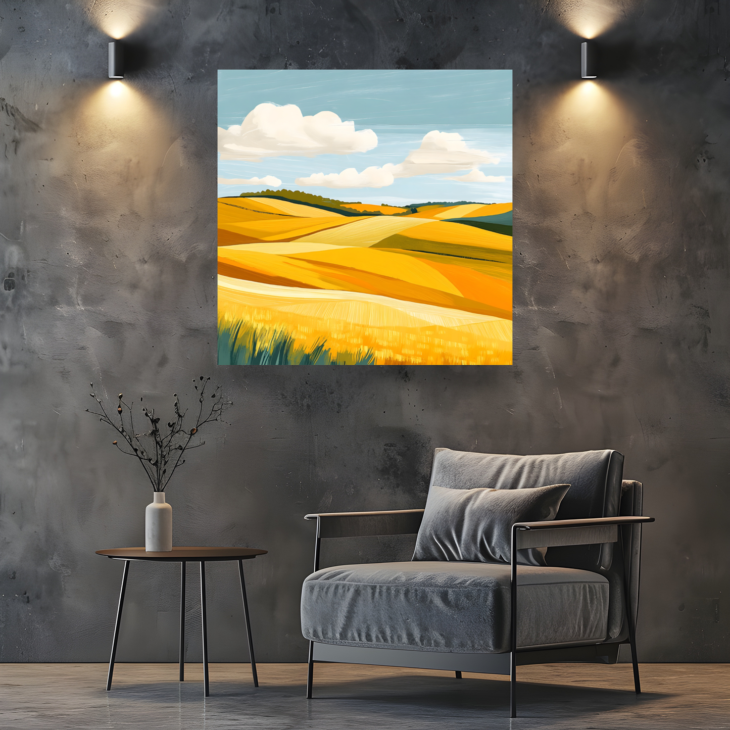 Golden Fields Horizon Deluxe Box Canvas Prints Square