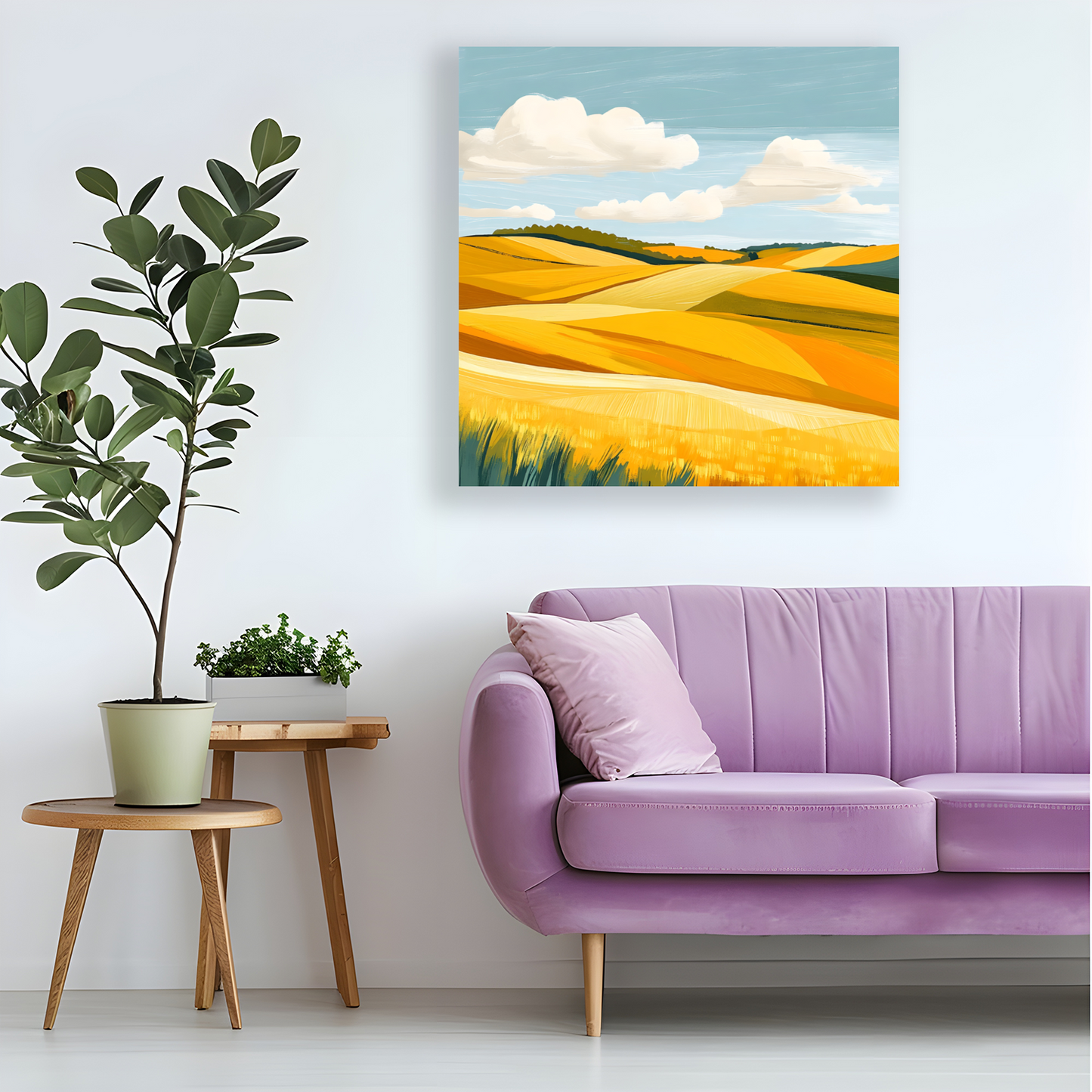 Golden Fields Horizon Deluxe Box Canvas Prints Square