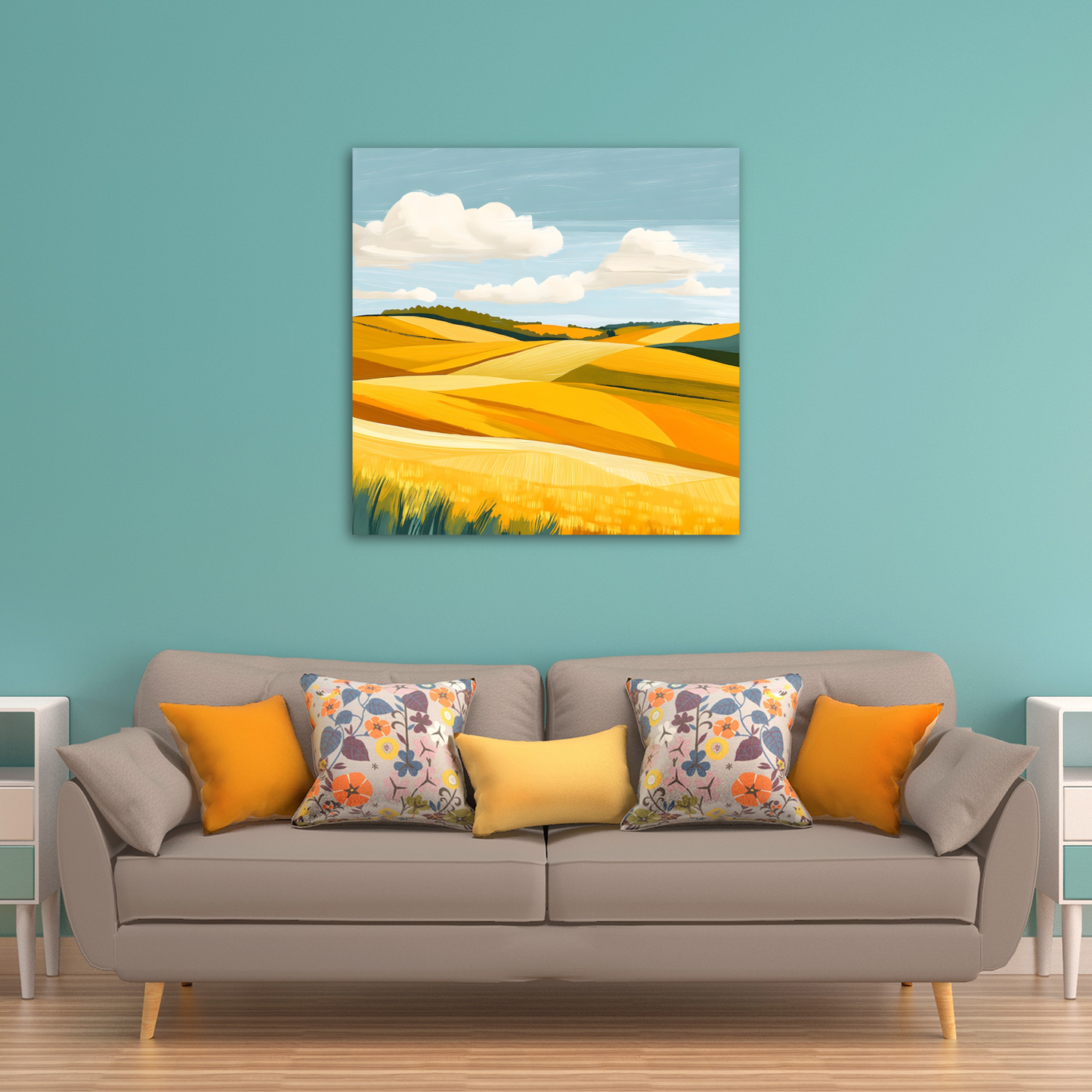 Golden Fields Horizon Deluxe Box Canvas Prints Square
