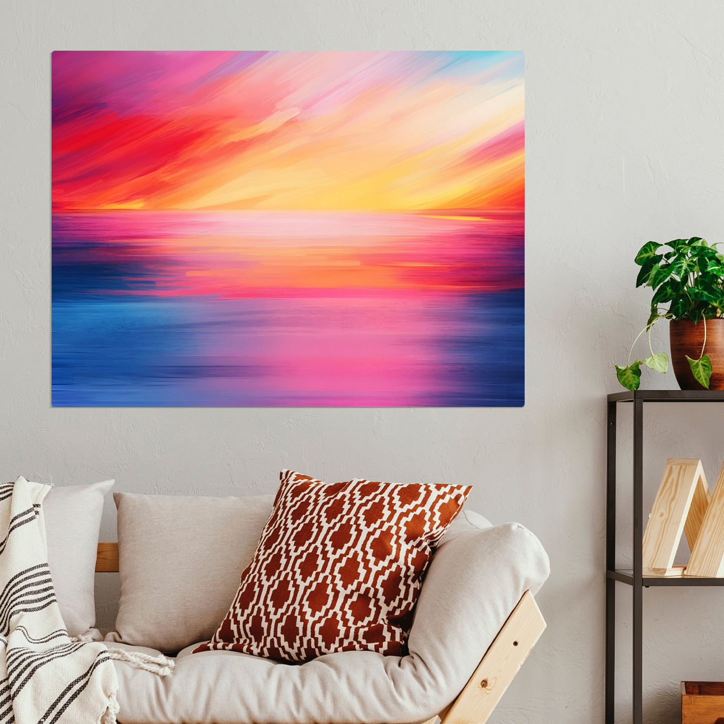 Vibrant Ocean Sunset Premium Landscape Aluminum Prints