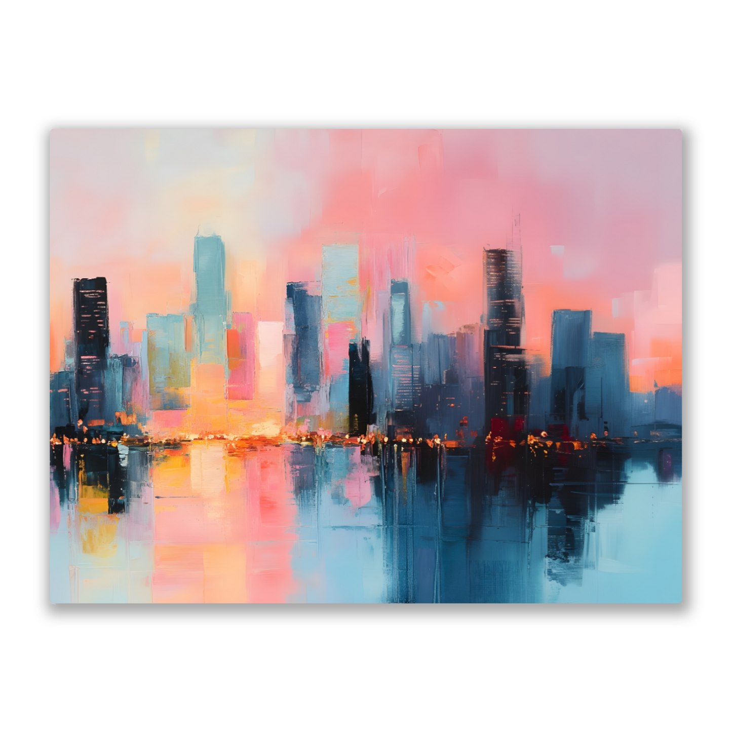 City Lights at Dusk Premium Landscape Aluminum Prints