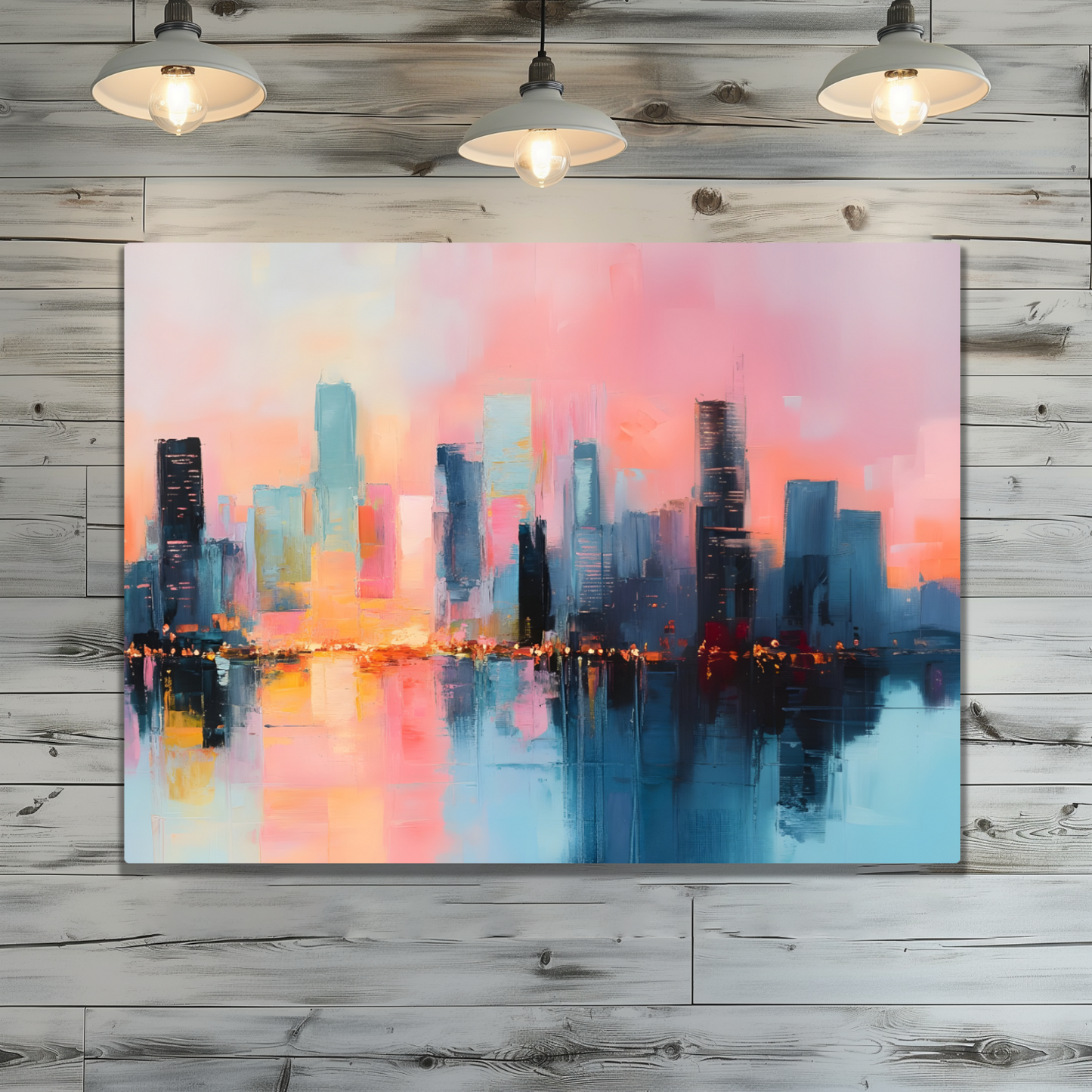 City Lights at Dusk Premium Landscape Aluminum Prints
