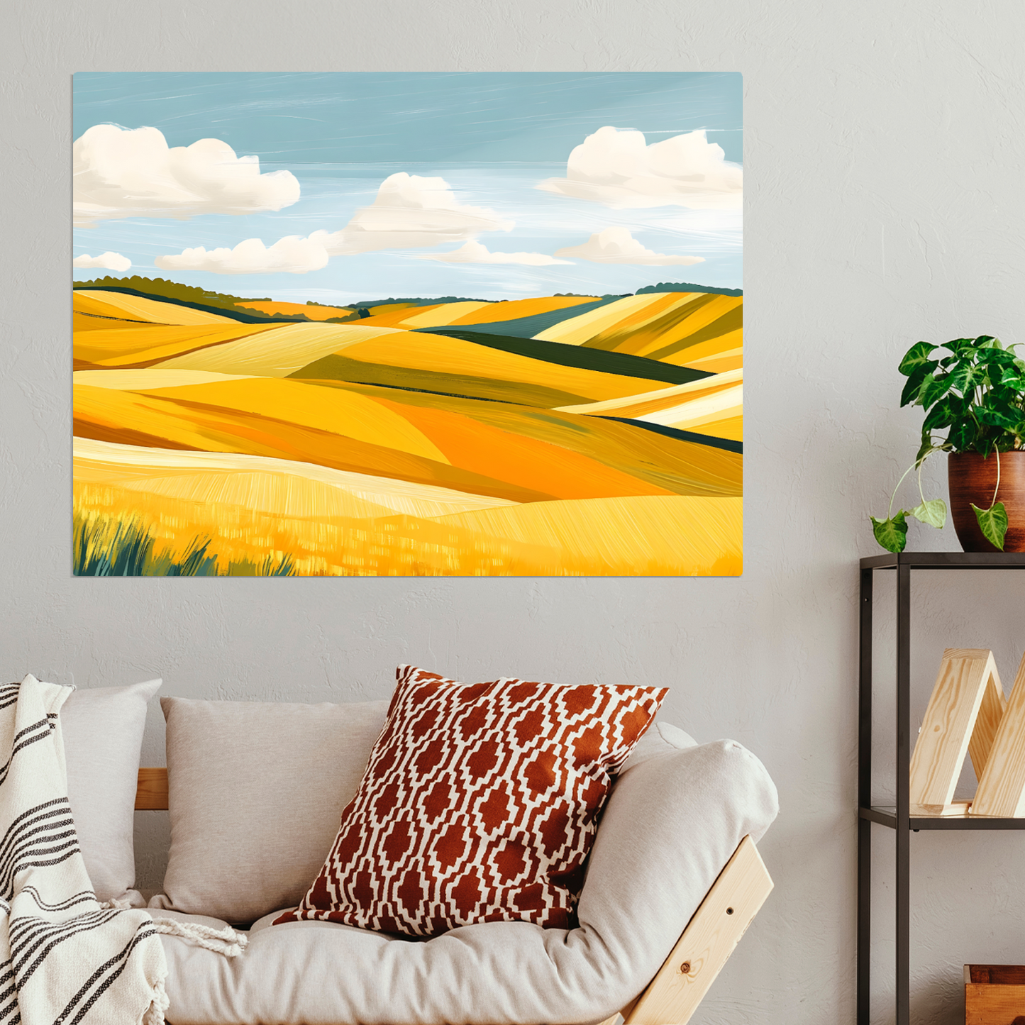 Golden Fields Horizon Premium Landscape Aluminum Prints