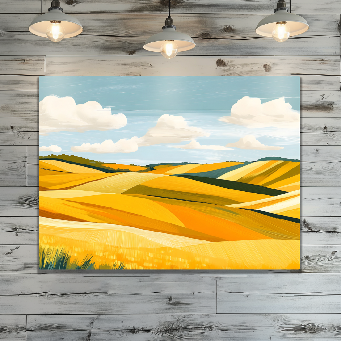 Golden Fields Horizon Premium Landscape Aluminum Prints
