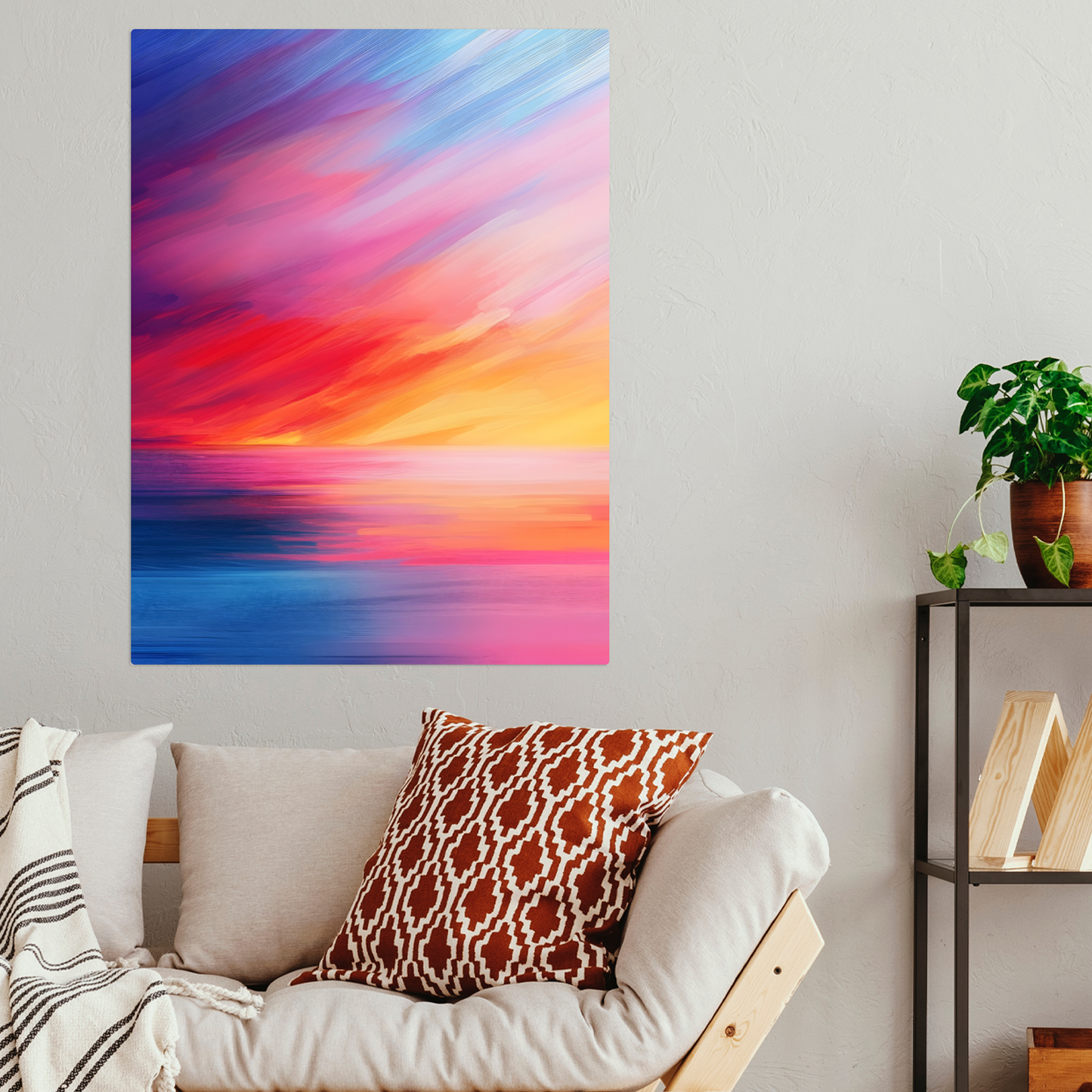Vibrant Ocean Sunset Premium Portrait Aluminum Prints