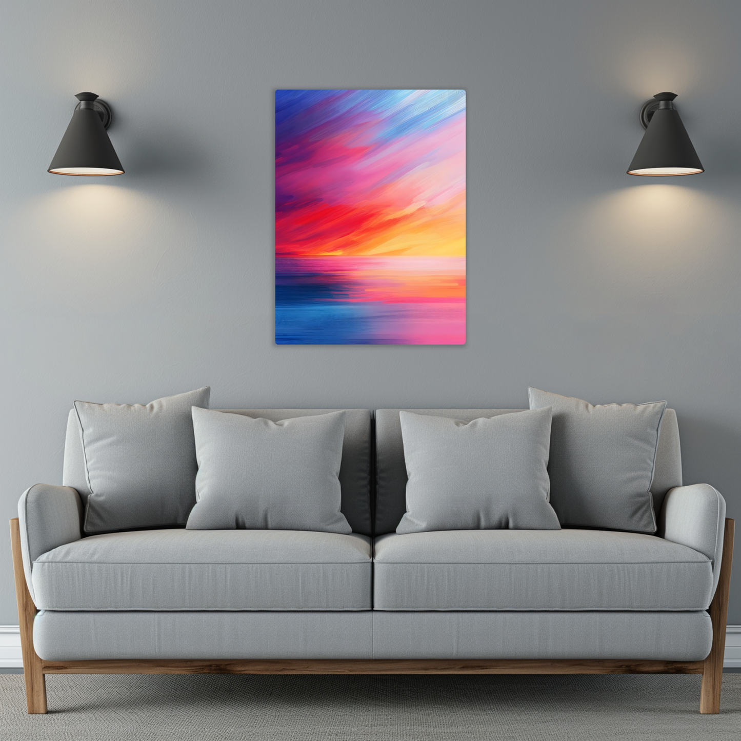 Vibrant Ocean Sunset Premium Portrait Aluminum Prints