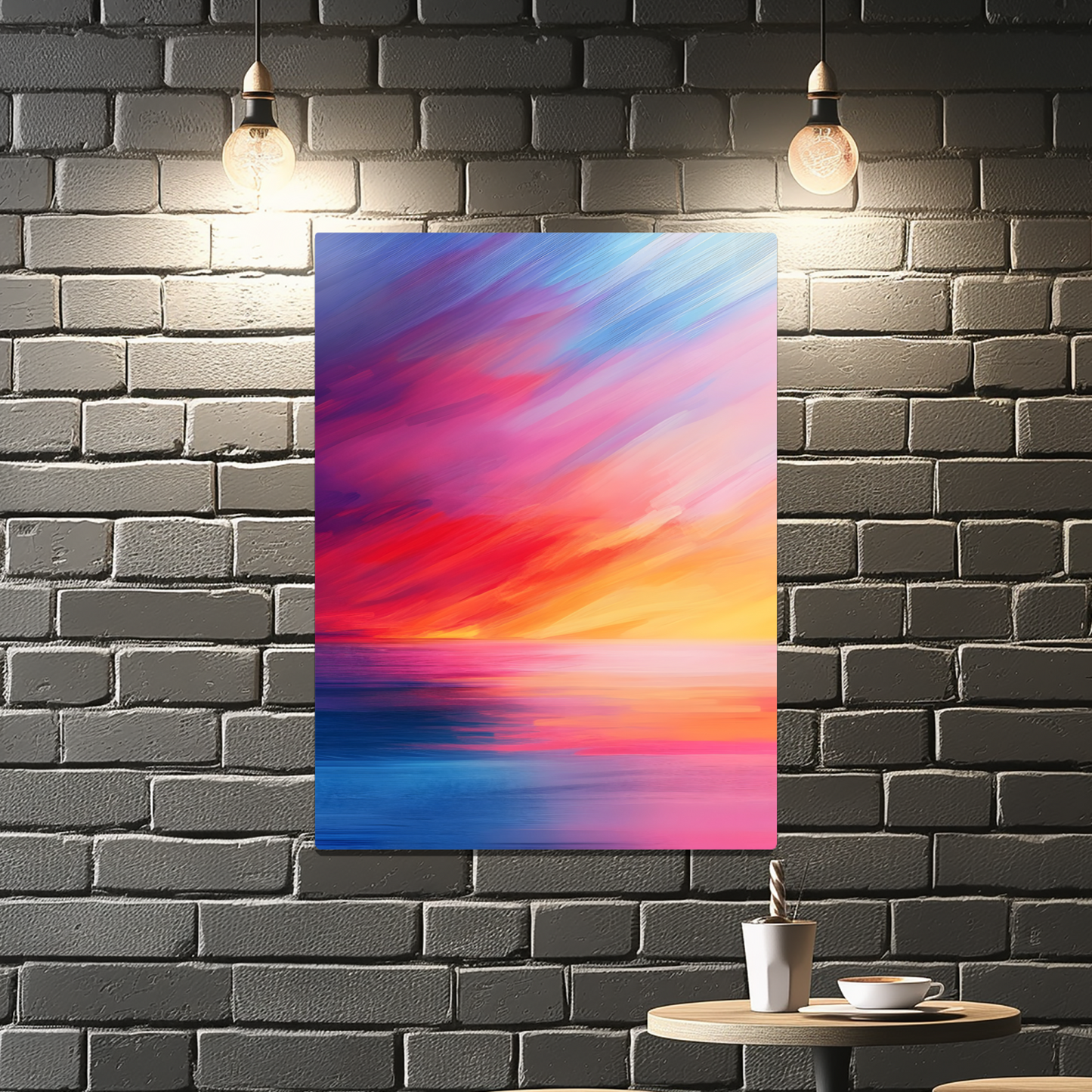 Vibrant Ocean Sunset Premium Portrait Aluminum Prints