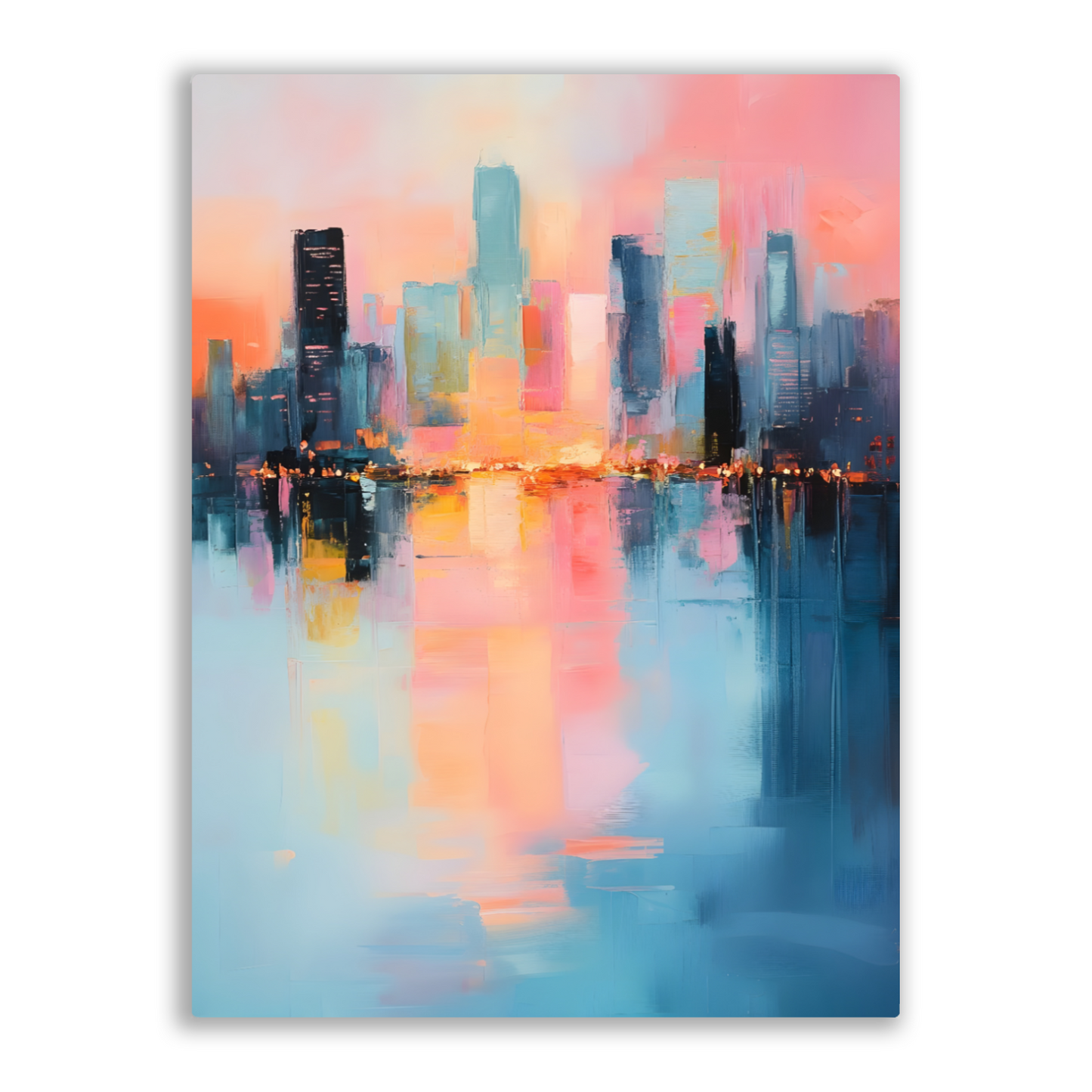City Lights at Dusk Premium Portrait Aluminum Prints
