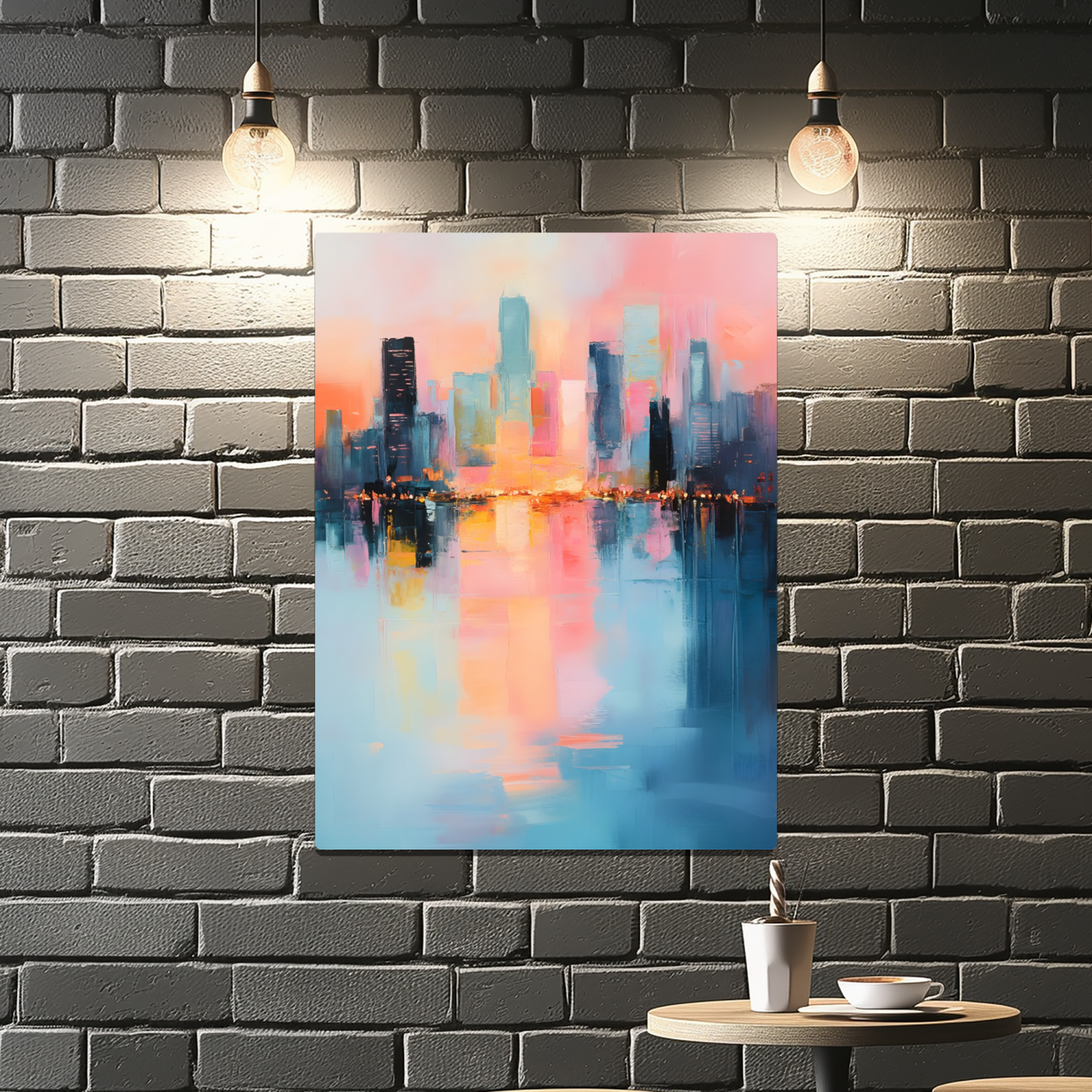 City Lights at Dusk Premium Portrait Aluminum Prints