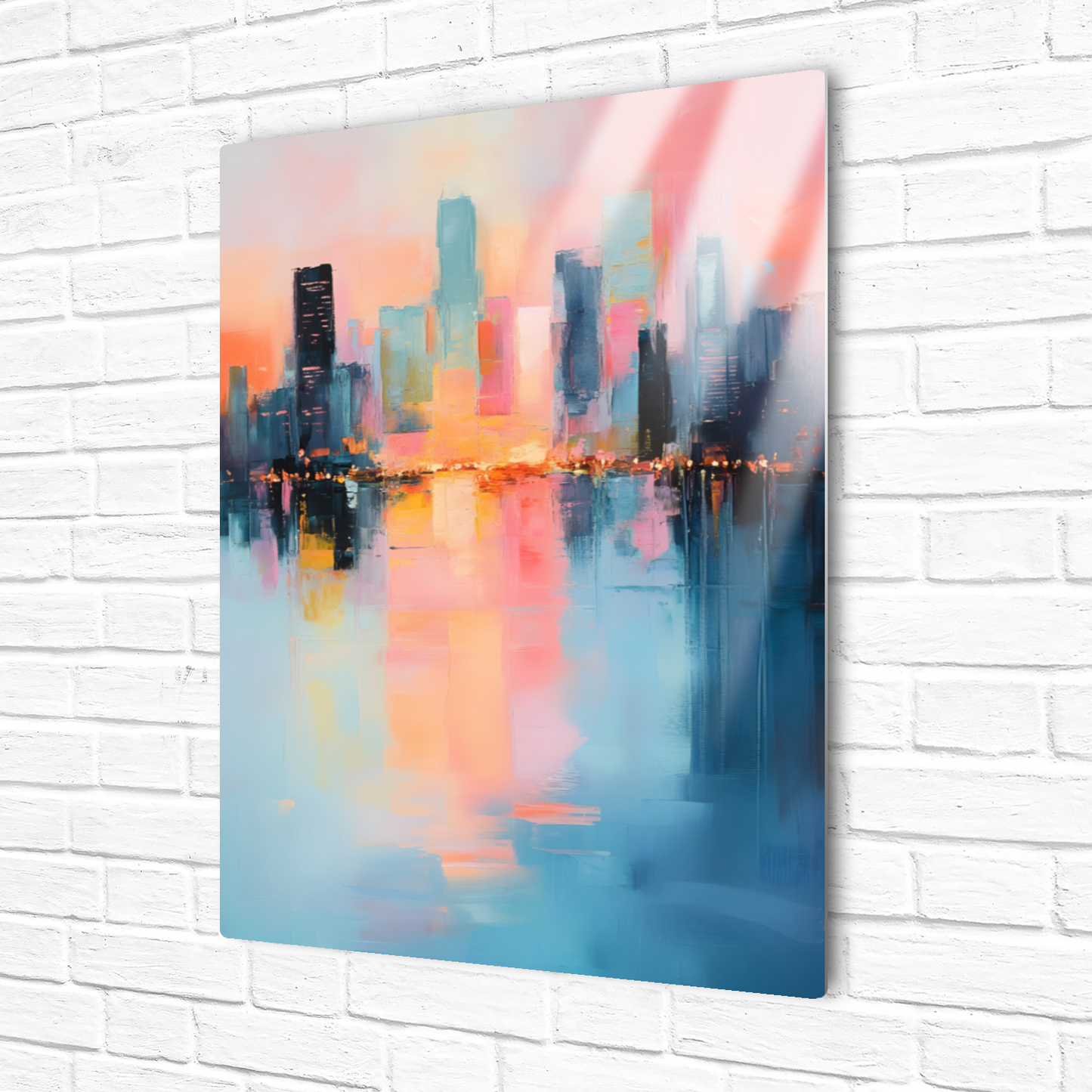 City Lights at Dusk Premium Portrait Aluminum Prints