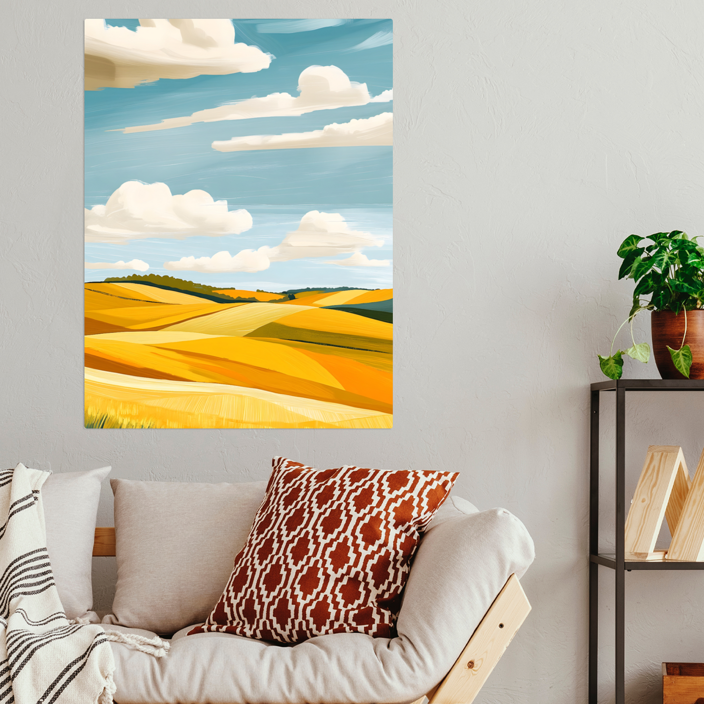 Golden Fields Horizon Premium Portrait Aluminum Prints