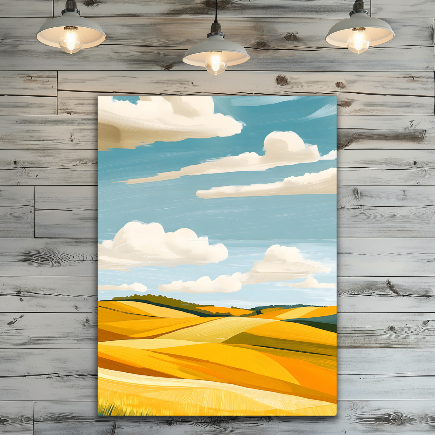 Golden Fields Horizon Premium Portrait Aluminum Prints